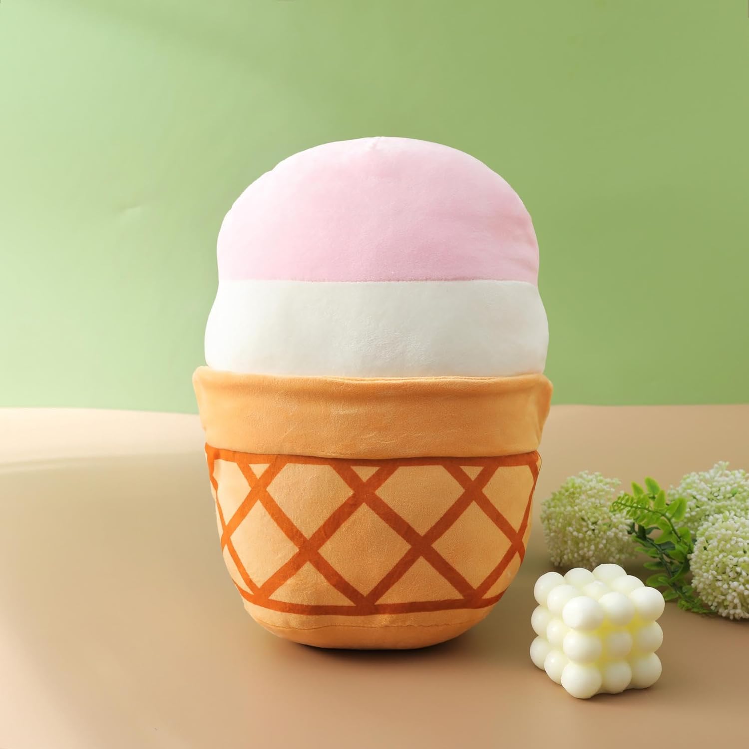 Almohadas de peluche de 12 pulgadas de helado para niños, animales de peluche, peluches kawaii, lindo peluche fácil de limpiar