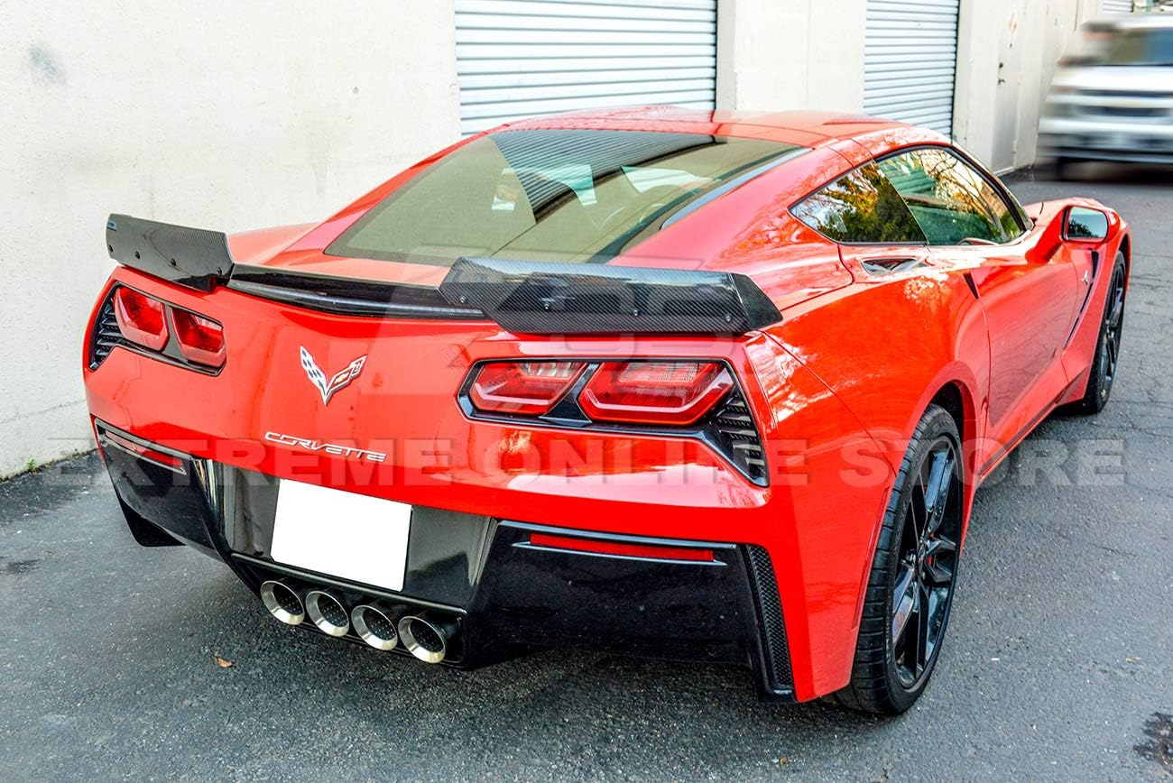Extreme Online Store Repuesto para todos los modelos Chevrolet Corvette C7 2014-2019  Z06 Z07 Stage 2 Style Rear Trunk Lid Wing Spoiler (fibra de