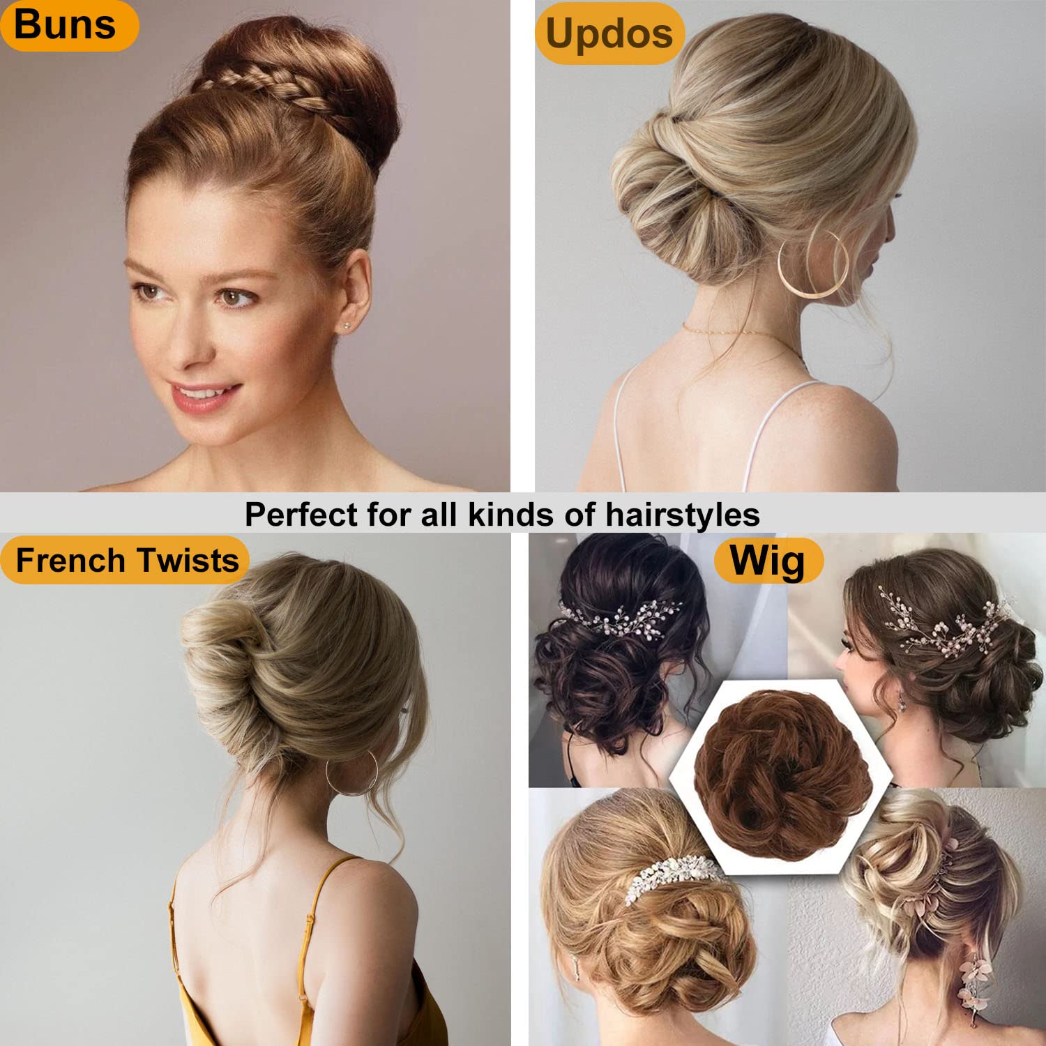 BEoffer Horquillas para el cabello en forma de U, 200 unidades de horquillas onduladas para mujeres y niñas con caja para peinados franceses, pinzas