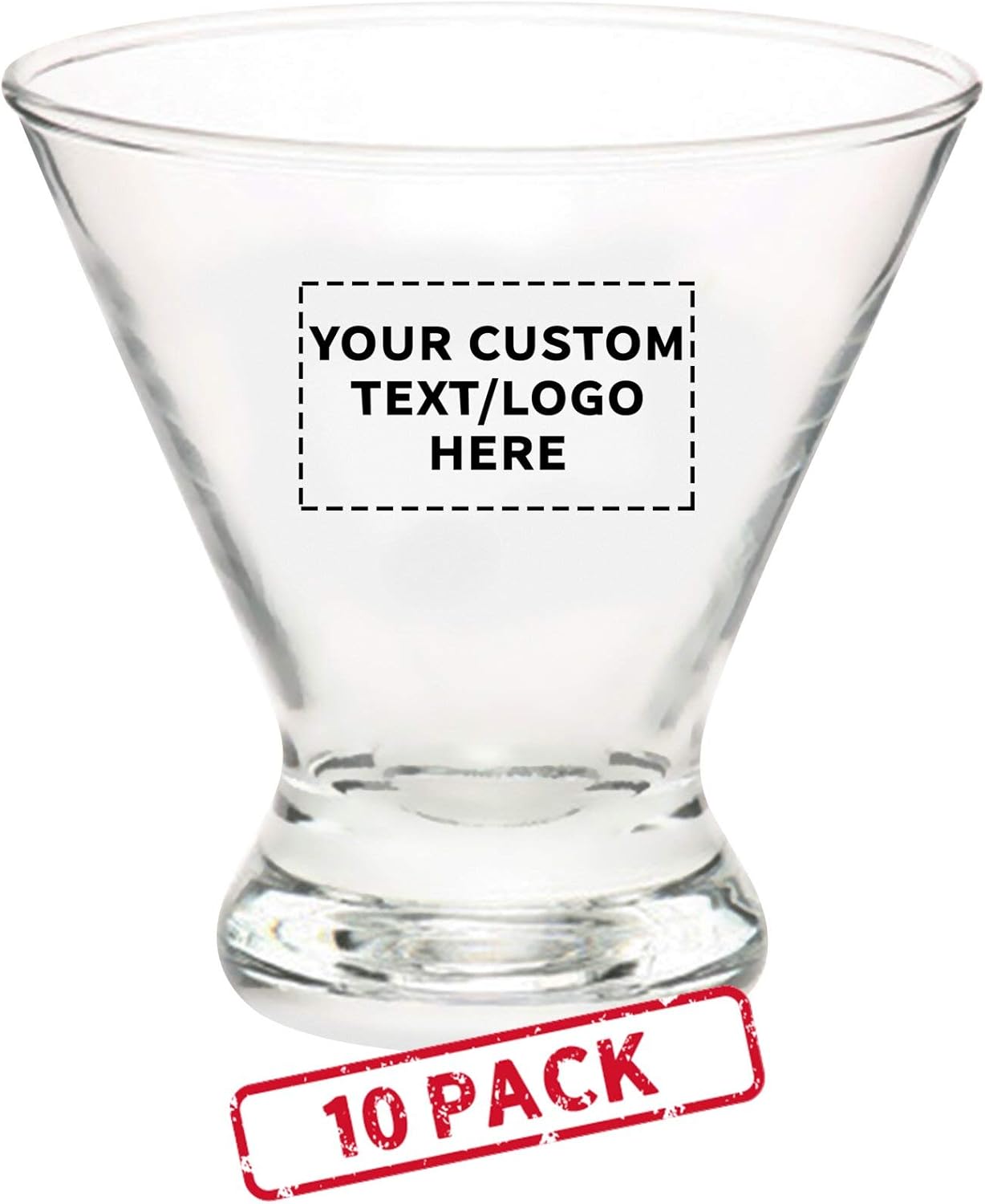 Libbey – Vasos de Martini personalizados de 8.25 onzas, juego de 10, paquete personalizado a granel, ideal para cócteles, recuerdos de boda,