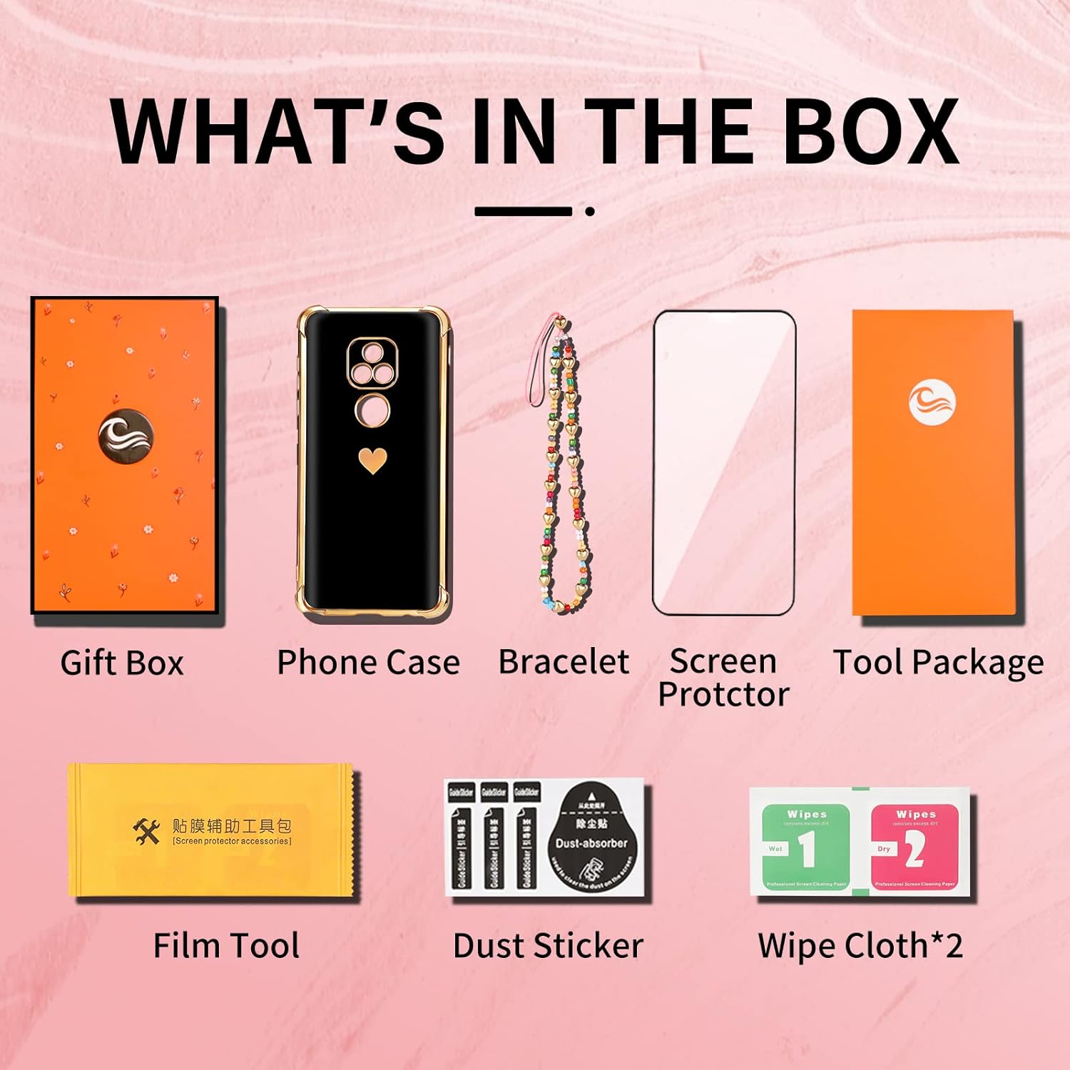 Shorogyt Funda de corazón para Motorola Moto G Play 2021 de 6.5 pulgadas para mujer, bonito diseño estético de corazones de amor, diseño femenino,