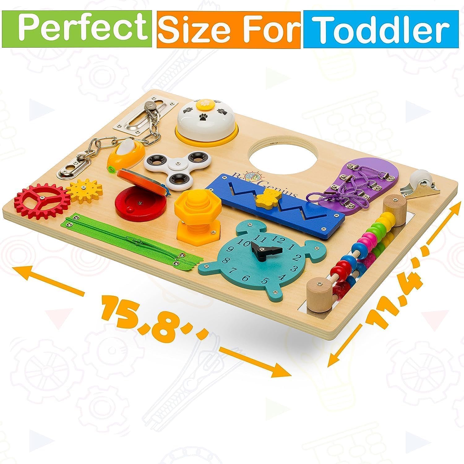 Tabla de actividades para niños pequeños  Montessori Busy Board para 1, 2, 3, 4, 5 y hasta 8 años, libro de tablero sensorial de madera, juguete