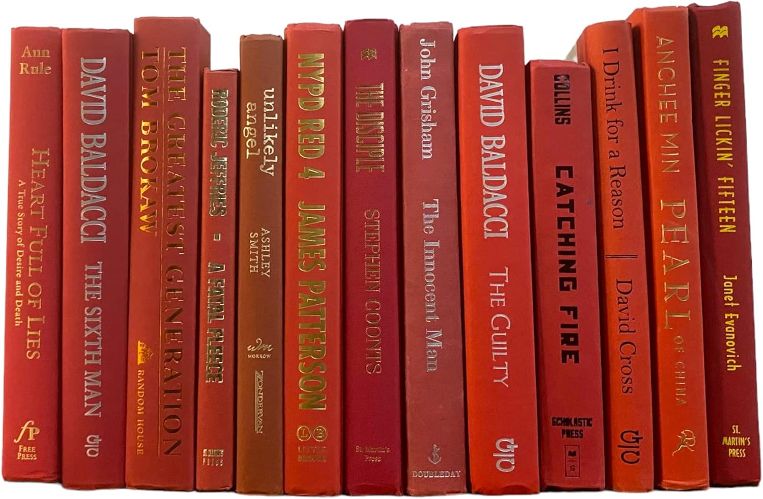 Libros rojos modernos por color  Libros de tapa dura real para decoración del hogar  Paquete a granel de tapas duras decorativas para diseño