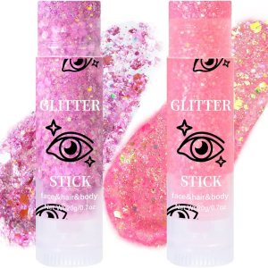 DAGEDA 2 colores de purpurina corporal, sombra de ojos con purpurina facial para accesorios rave, pintura facial con purpurina gruesa, gel DAGEDA 2 colores de purpurina corporal, sombra de ojos con purpurina facial para accesorios rave, pintura facial con purpurina gruesa, gel