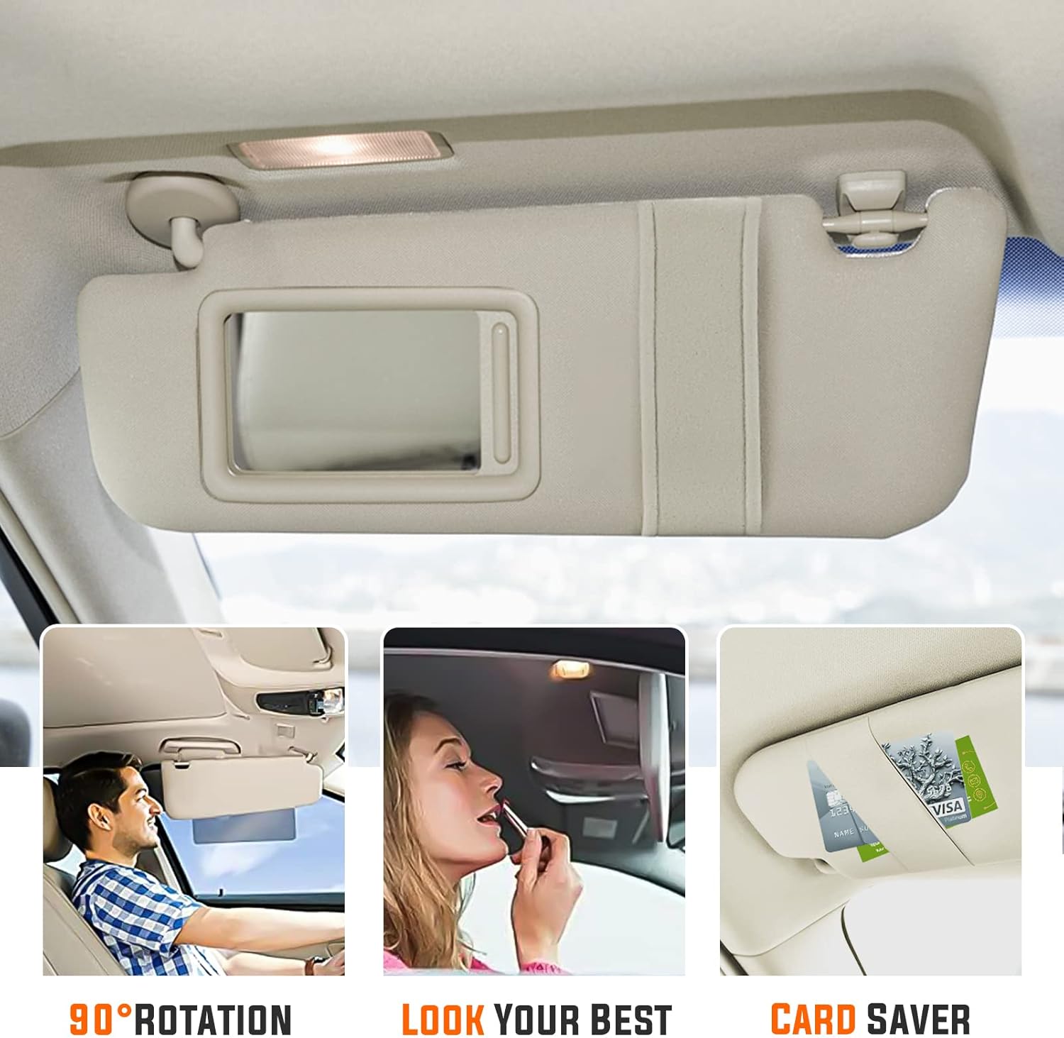 Youxmoto Visera parasol izquierda para conductor y lado derecho del pasajero para Toyota Camry 2007 2008 2009 2010 2011 sin techo solar, beige