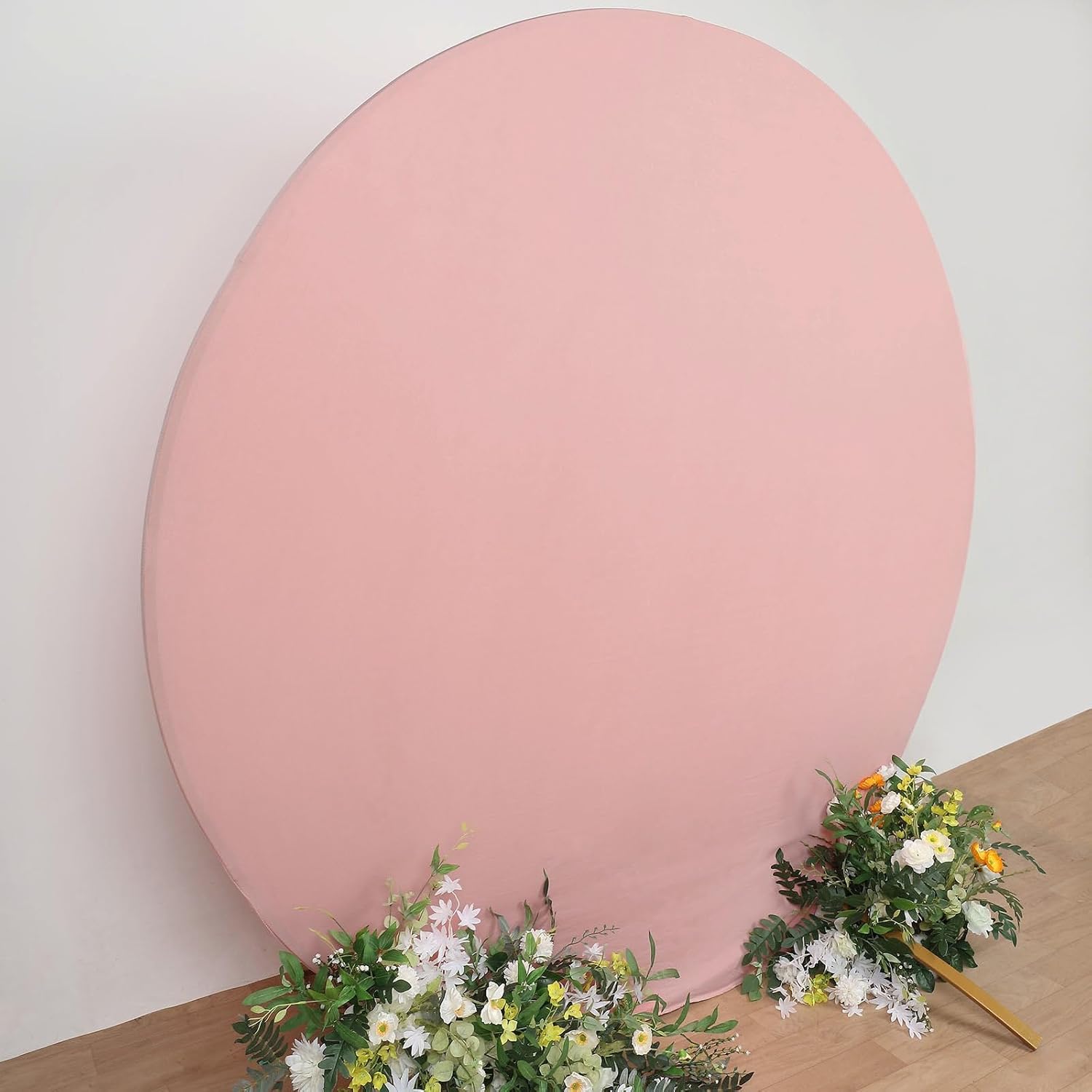 Efavormart – Cubierta de fondo redonda de elastano para arco de boda, 7.5 pies, color rosa polvoriento, mate, ajuste personalizado, cubierta de arco