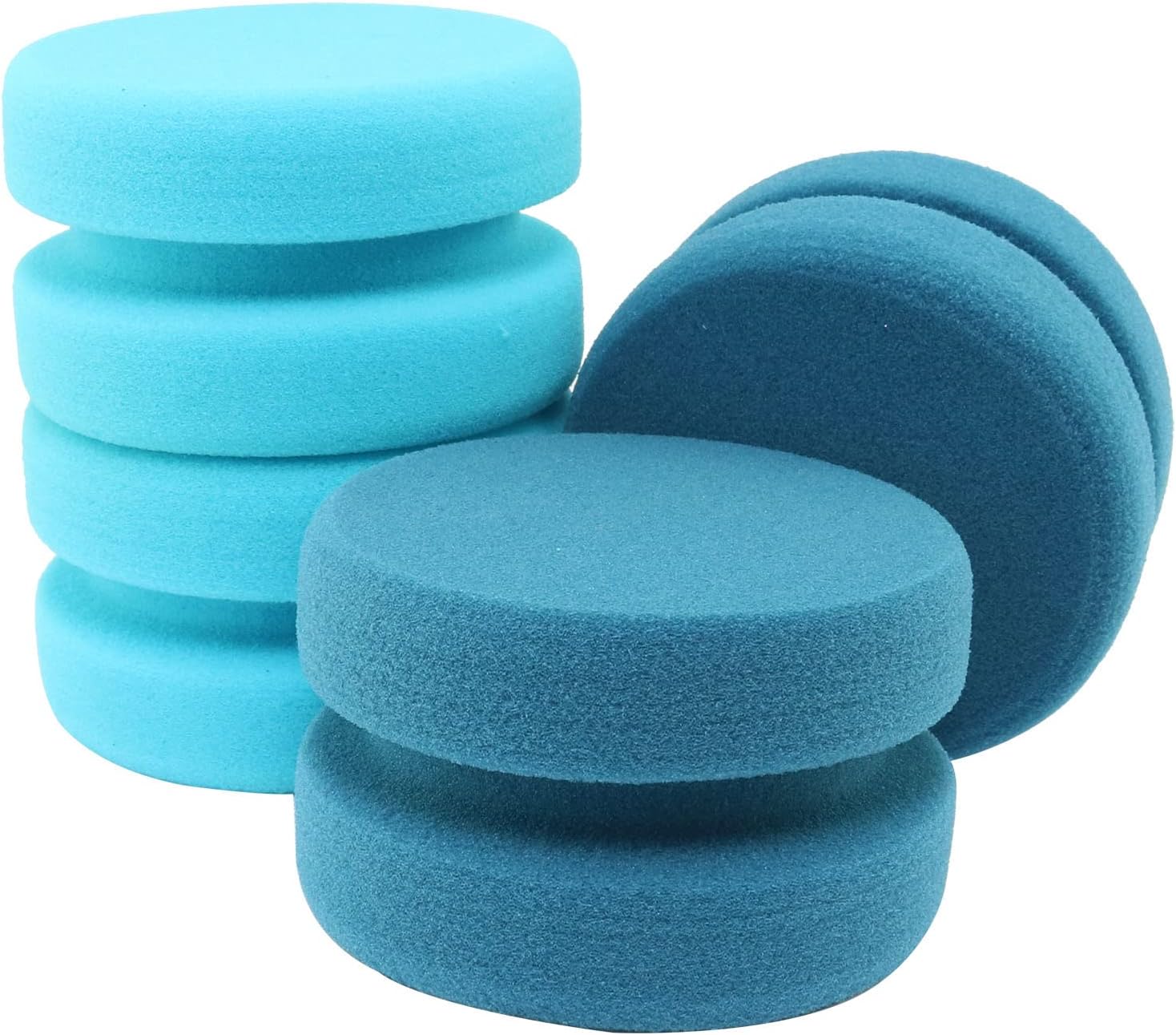 Esponja de pintura de doble cara, esponja redonda redonda para pintura, manualidades, cocina, encerado de automóvil, 2 unidades, azul x 2 + azul