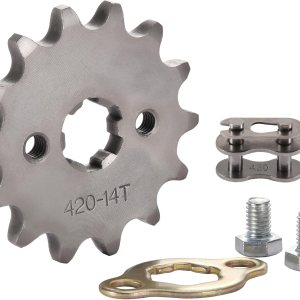 WOOSTAR Motocicleta 420-14T Piñón delantero 0.669 in para 50cc 70cc 90cc 110cc 125cc Dirt Pit Bike Mini Bike ATV 4 ruedas ciclomotor WOOSTAR Motocicleta 420-14T Piñón delantero 0.669 in para 50cc 70cc 90cc 110cc 125cc Dirt Pit Bike Mini Bike ATV 4 ruedas ciclomotor