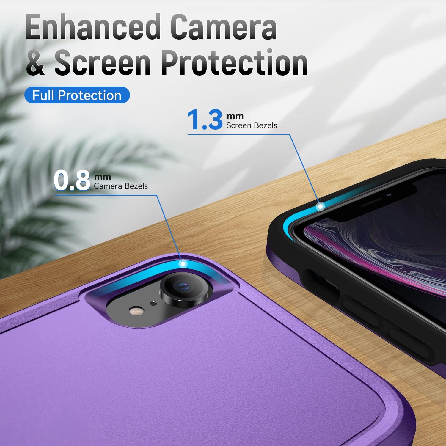 Asuwish Funda para iPhone XR 6.1 con protector de pantalla de vidrio templado y delgada híbrida de cuerpo completo para iPhone XR iPhone10R i Phonex
