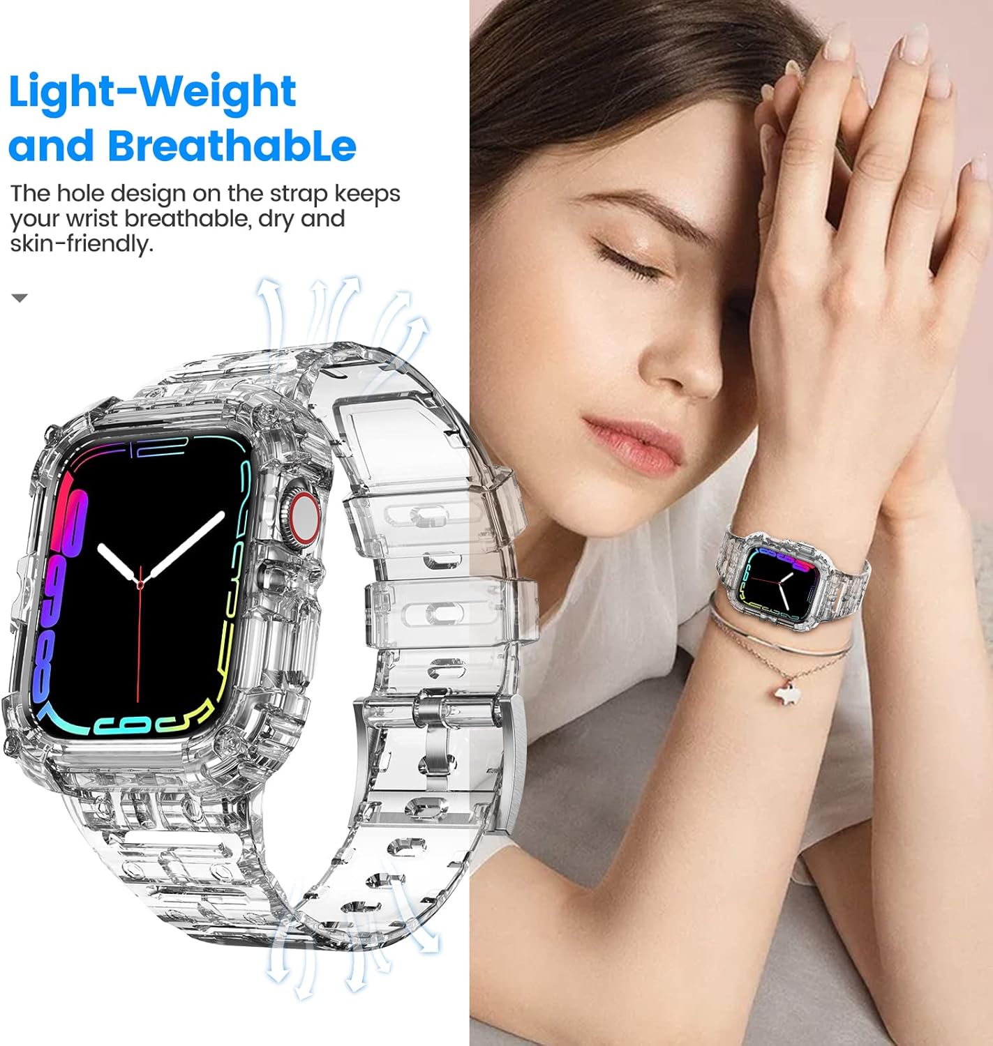 Paquete de 2 correas compatibles con Apple Watch de 1.496 pulgadas, 1.575 pulgadas, 1.614 pulgadas, 1.654 pulgadas, 1.732 pulgadas, 1.772 pulgadas,