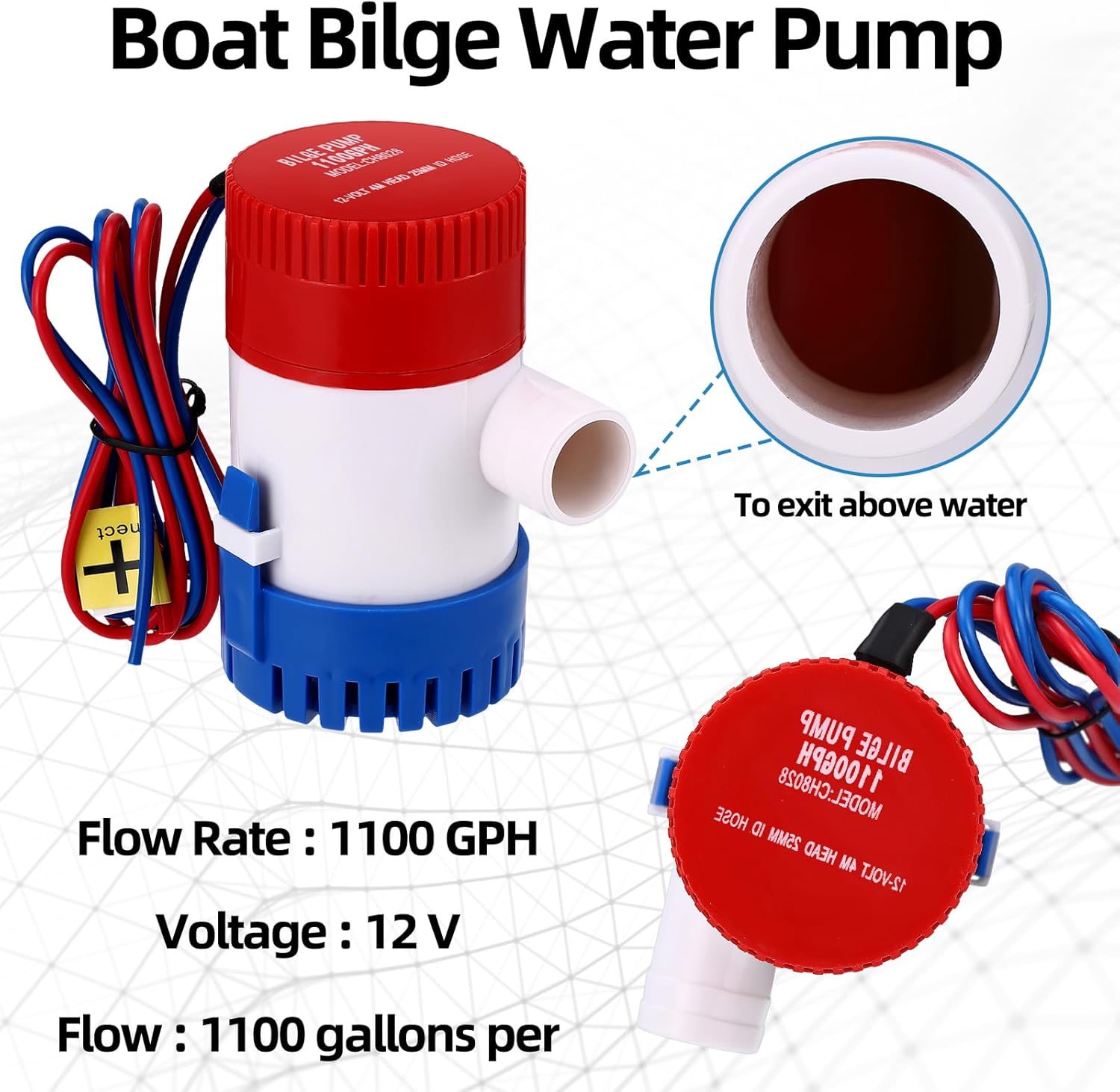 Bomba de sentina sumergible de 12 V, bomba de agua de sentina eléctrica de bajo ruido, bomba de agua automática no automática para tanque de agua,