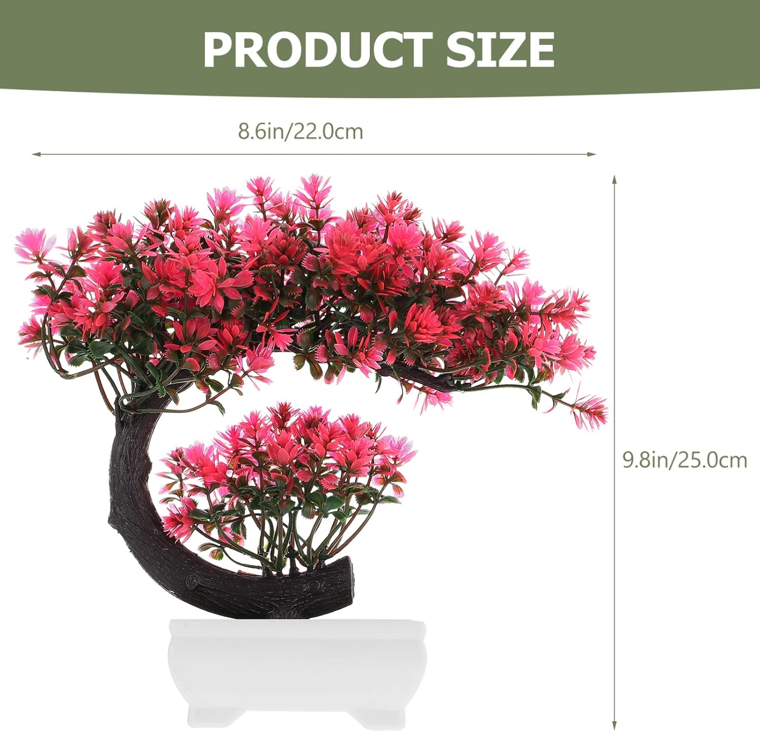 Operitacx Árbol bonsái artificial de simulación de flores para decoración de bonsái, plantas falsas pequeñas de interior, decoración para el hogar,