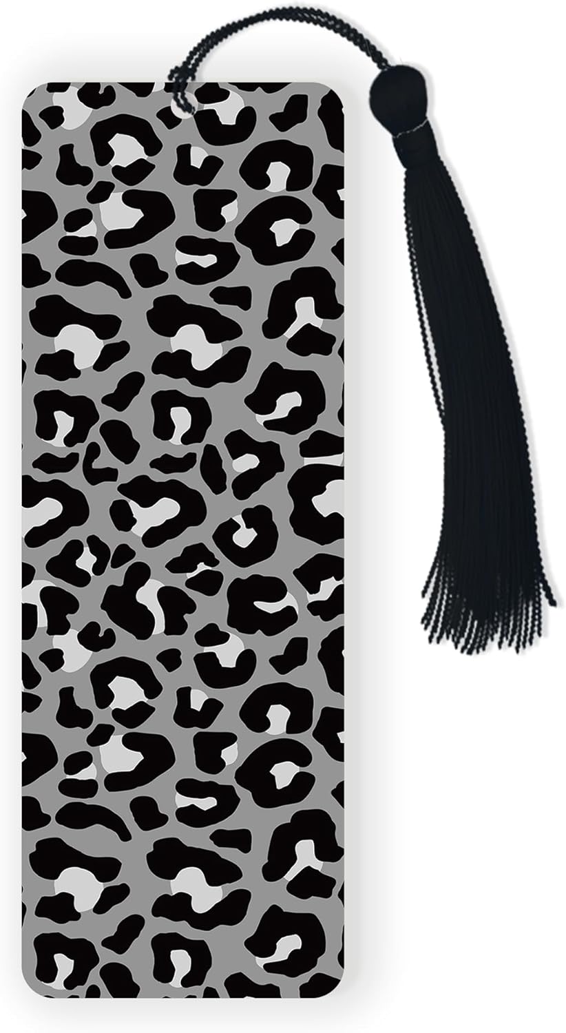 3 marcapáginas con estampado de leopardo para mujeres, hombres, niños y niños con borlas, divertidos regalos para amantes de los libros