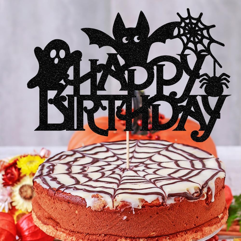 Decoración de pastel de Halloween, decoración de pastel con temática de murciélago, decoración de pastel de Halloween, decoración de pastel de feliz
