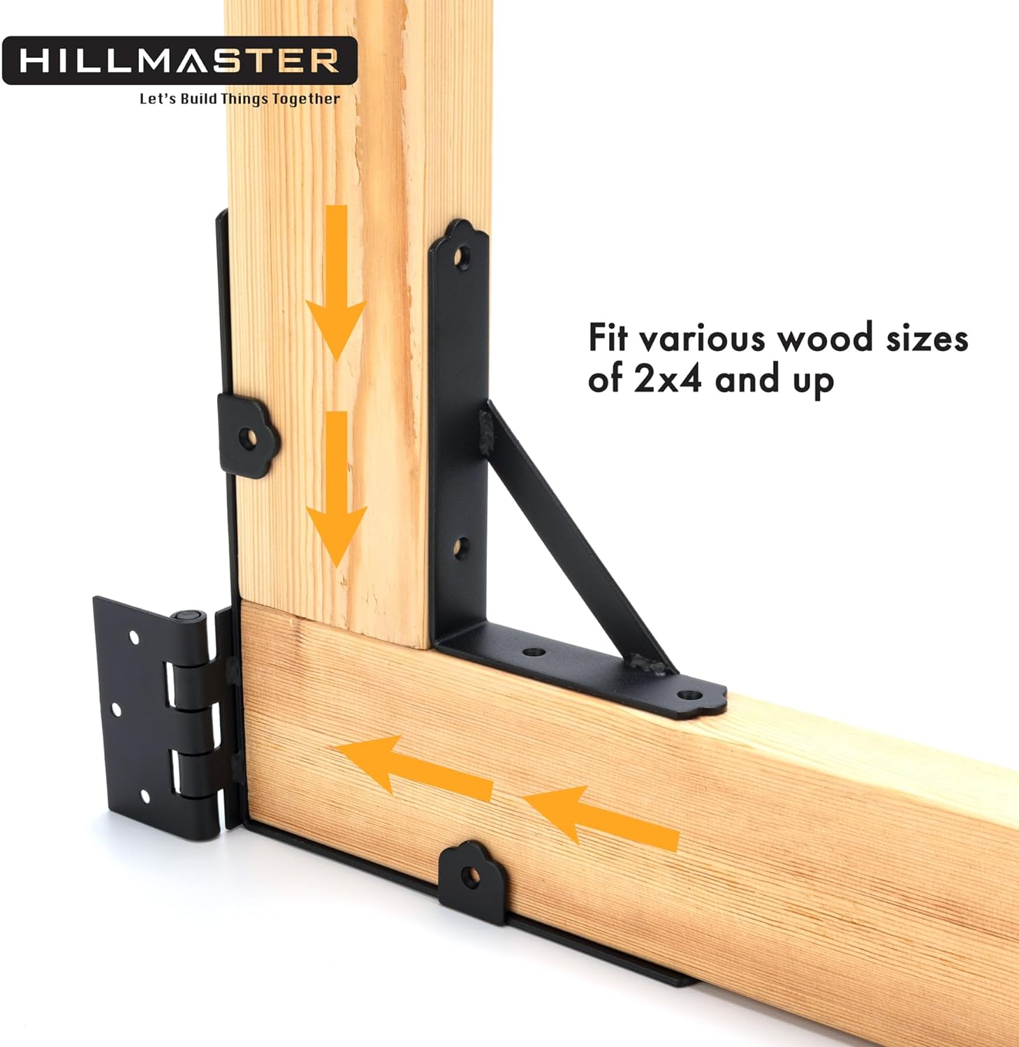 HILLMASTER Juego de 2 marcos de puerta anti hundimiento, soporte de esquina para puerta, accesorios ajustables resistentes con pestillo de puerta
