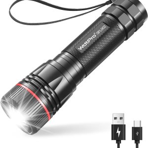WdtPro Linternas recargables de alto lúmenes, 1 paquete de 10 linternas EDC superbrillantes de larga duración, mini luces LED tácticas para acampar WdtPro Linternas recargables de alto lúmenes, 1 paquete de 10 linternas EDC superbrillantes de larga duración, mini luces LED tácticas para acampar