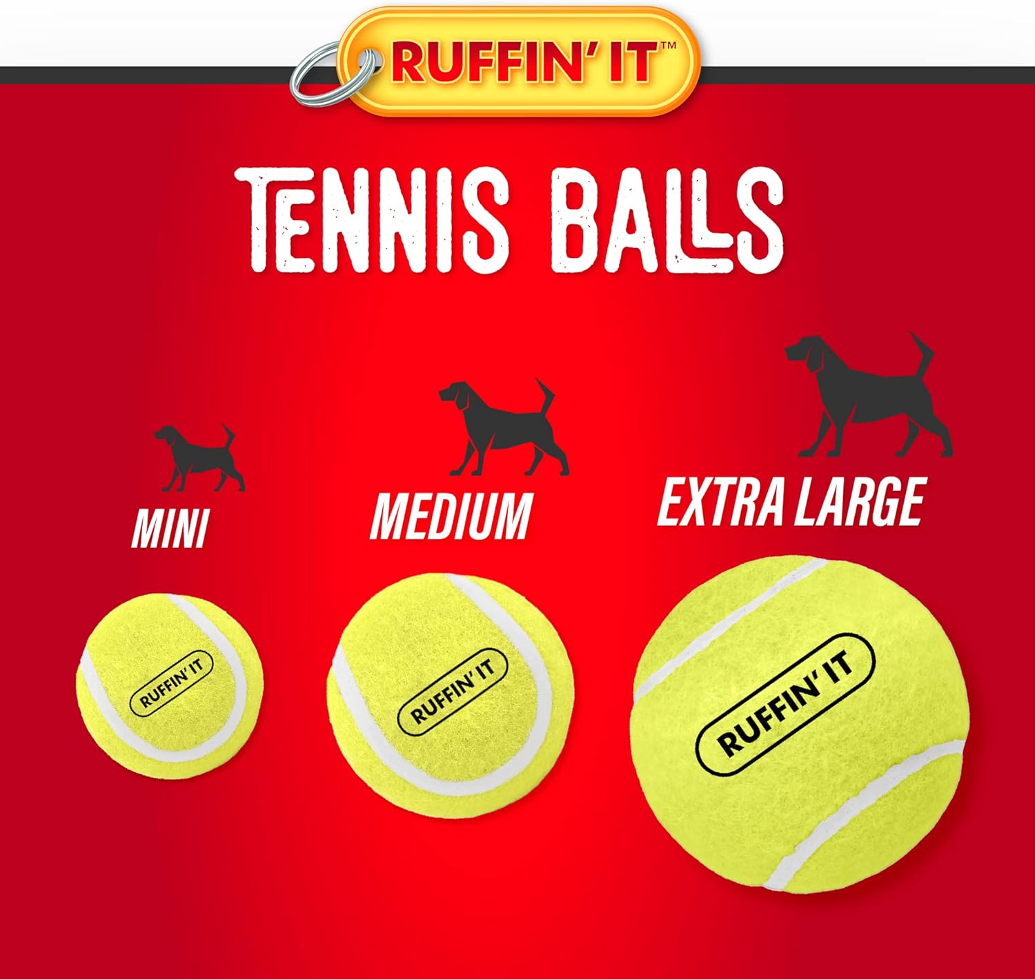 Ruffin’ It Pelotas de tenis pequeñas, juguete para perros de tamaño pequeño para parque, hogar o playa, paquete de 3
