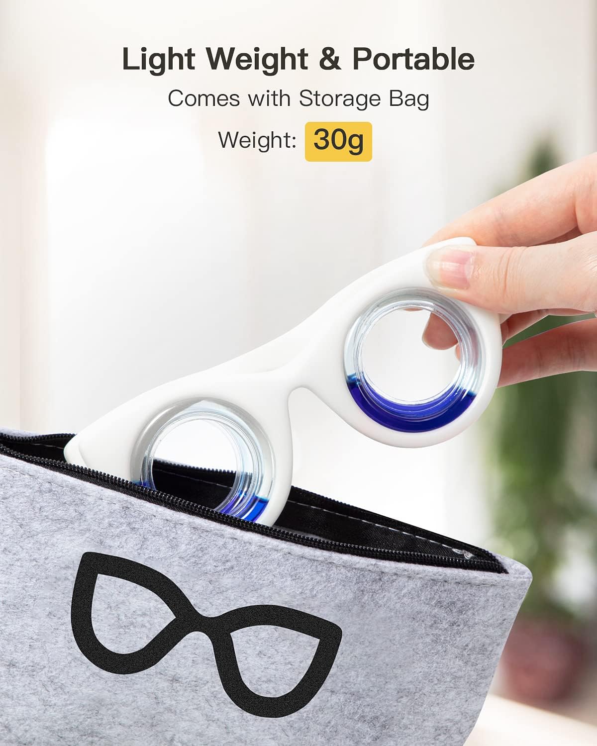 Anteojos antimareo para aliviar el mareo, mareo y mareo, gafas ligeras portátiles para aliviar náuseas para viajes para adultos o niños, 5.9