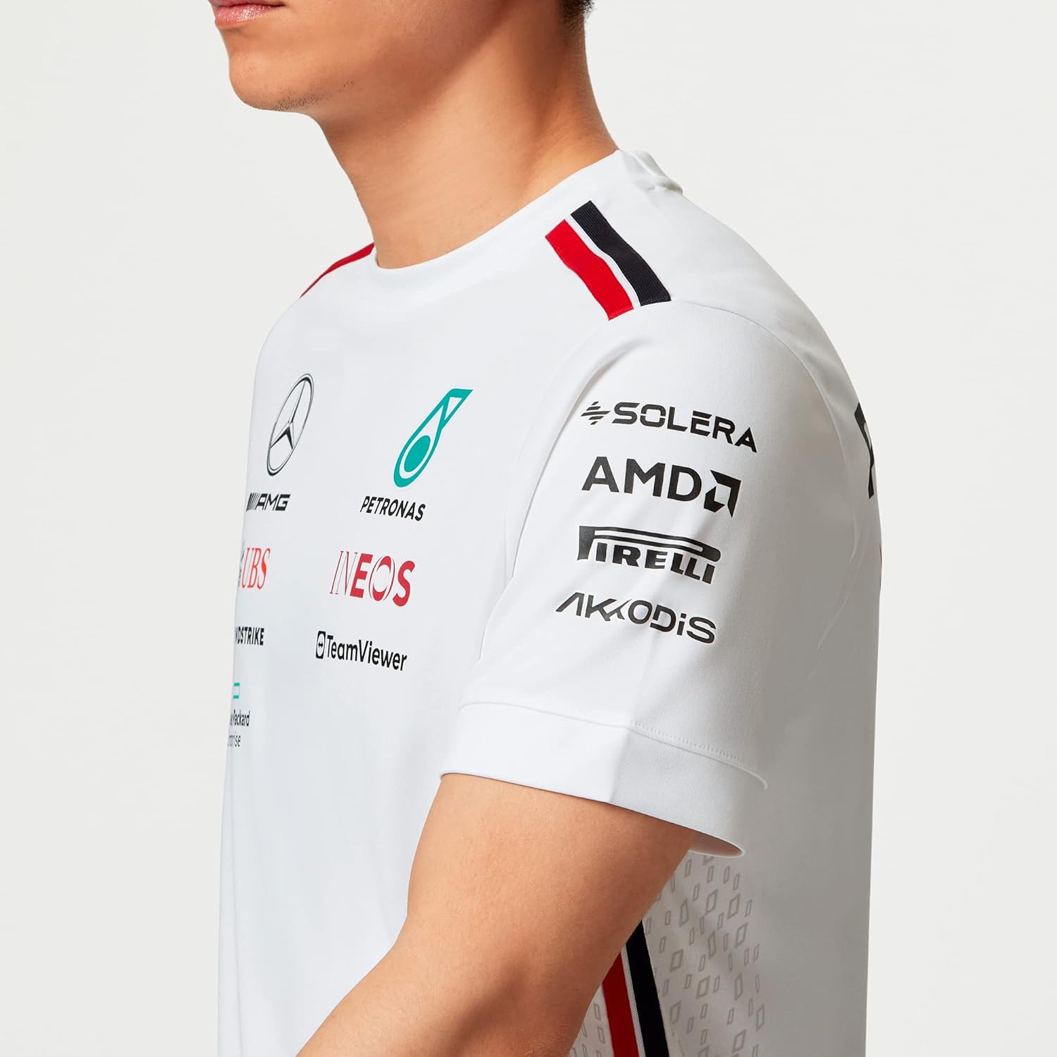 Mercedes AMG Petronas Formula One Team – Camiseta Team 2023 – Blanco – Hombre – Talla 3XL, Blanco