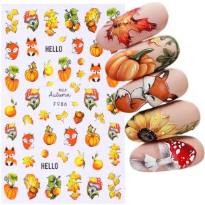 Calcomanías 3D de arte de uñas de hoja de arce en relieve, calcomanía de uñas en relieve de hoja amarilla, flor de ardilla, diseño de arte de uñas, Calcomanías 3D de arte de uñas de hoja de arce en relieve, calcomanía de uñas en relieve de hoja amarilla, flor de ardilla, diseño de arte de uñas,