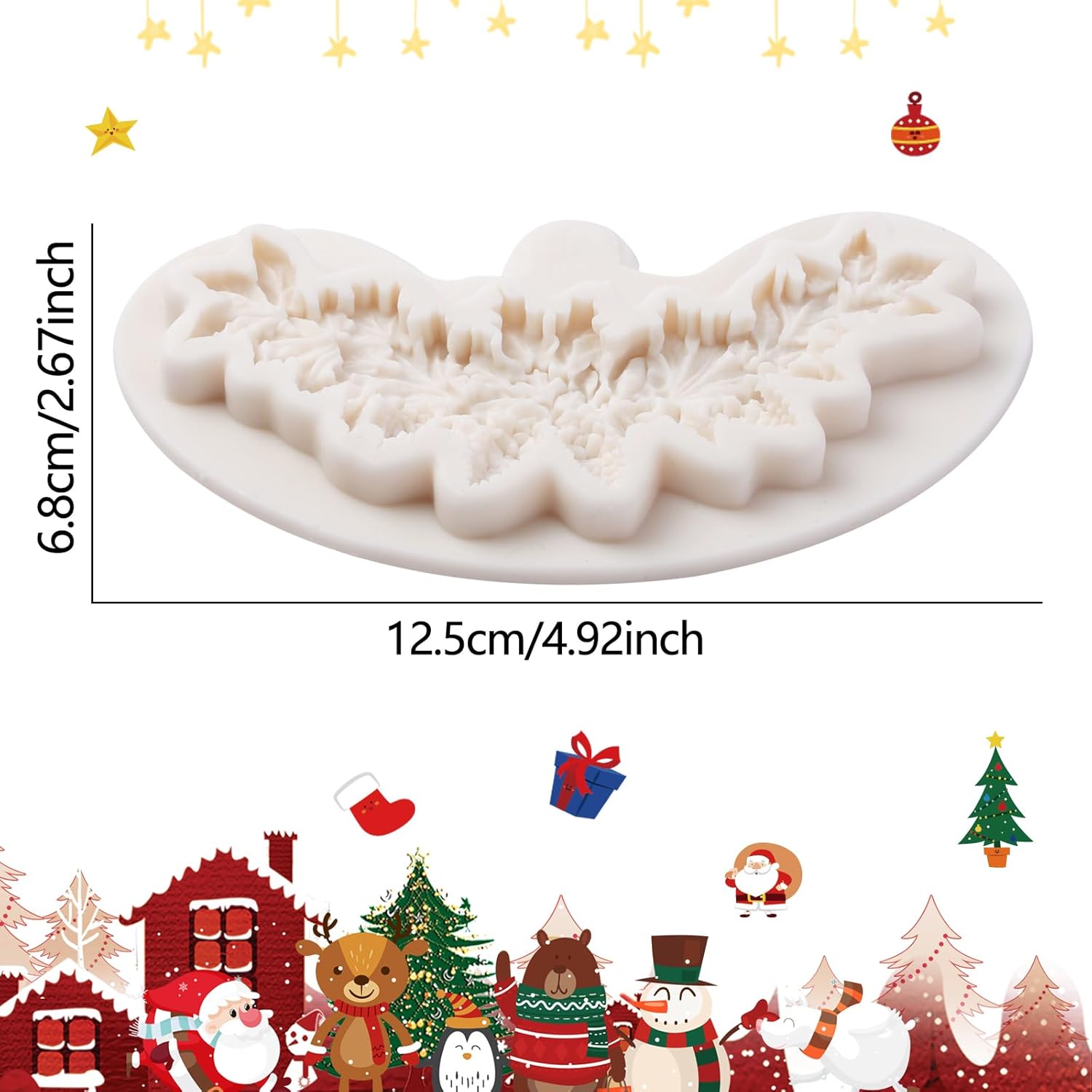 Moldes de fondant de cono de pino de Navidad, hojas de chocolate y dulces, decoración de pasteles de silicona para galletas, mazapán, mousse,