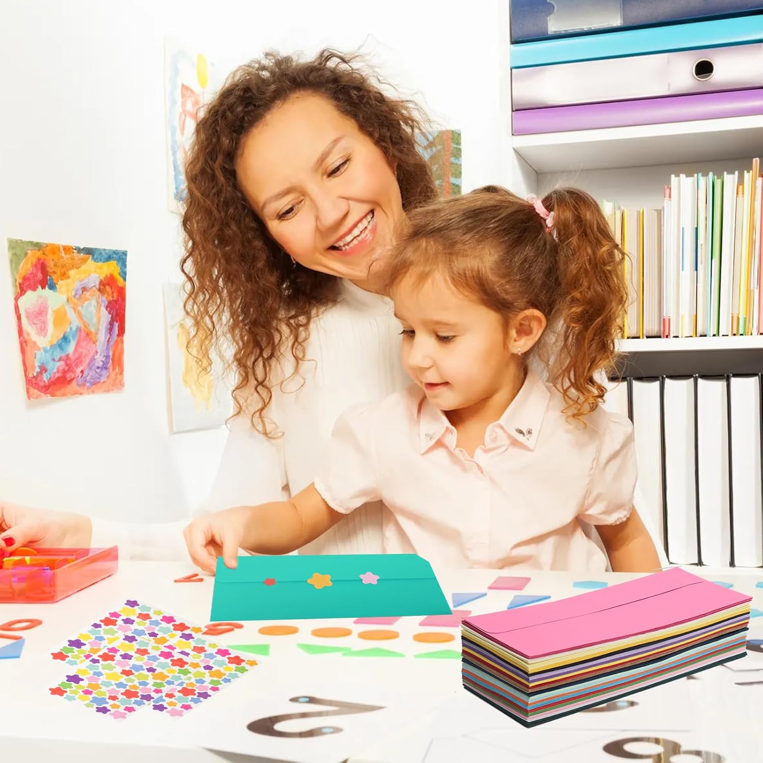200 sobres coloridos, 10 sobres de correo de negocios con solapa cuadrada autosellante, sobres de colores para cartas, invitaciones, oficina, tamaño