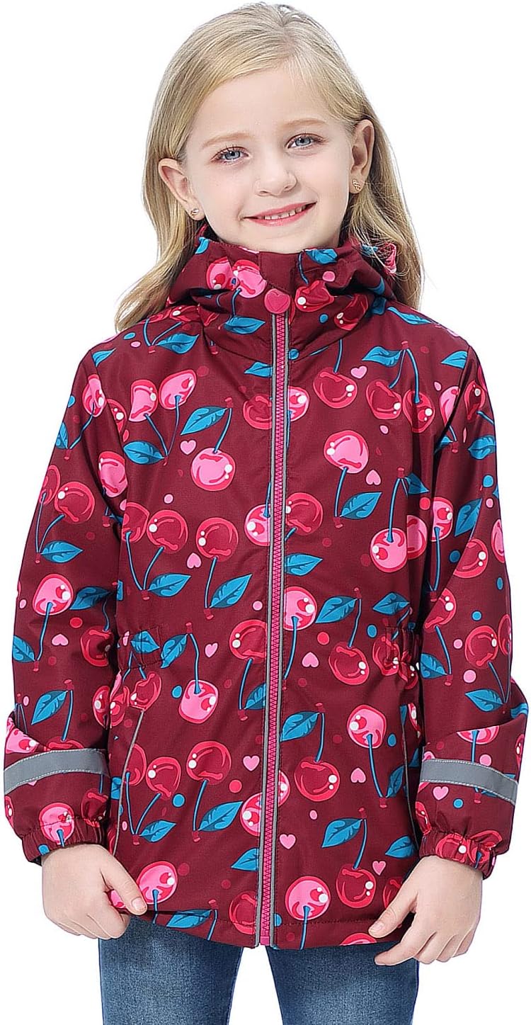 Chaqueta impermeable para niñas y niños con capucha, rompevientos, chaqueta de forro polar cálida para niños