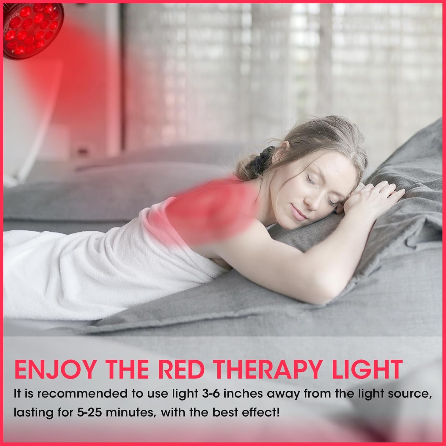 DMMBMFC Lámpara de terapia de luz roja-54W 18 LED dispositivo de terapia de luz infrarroja con soporte de lámpara ajustable, 660 nm rojo y 850 nm