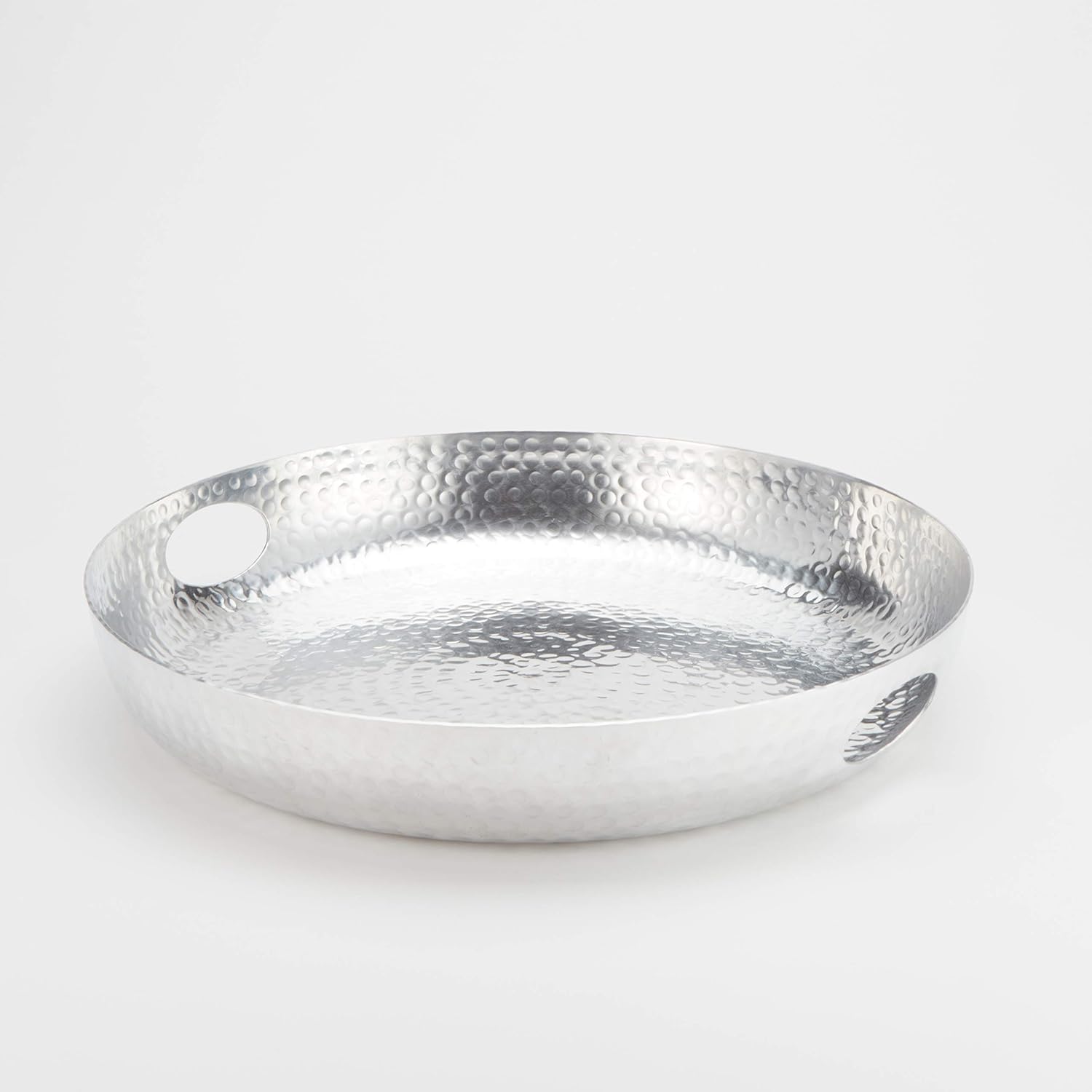 American METALCRAFT, Inc. American Metalcraft ATHS16 – Bandeja de aluminio martillado para bebidas, color plata, 16 pulgadas de diámetro