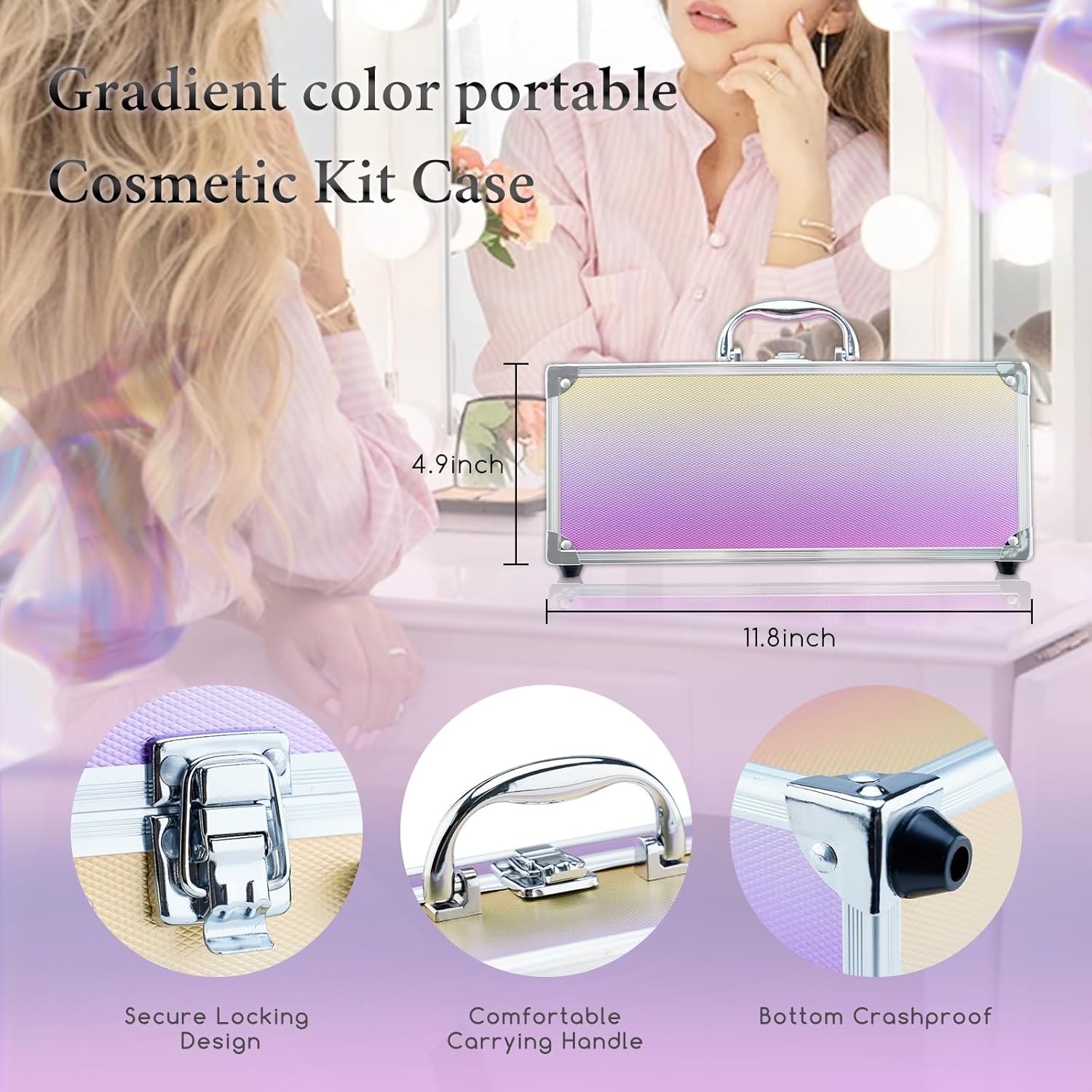 Kit de maquillaje para adolescentes con estuche de tren, juegos de regalo de maquillaje portátil para principiantes, incluye 32 colores de sombra de