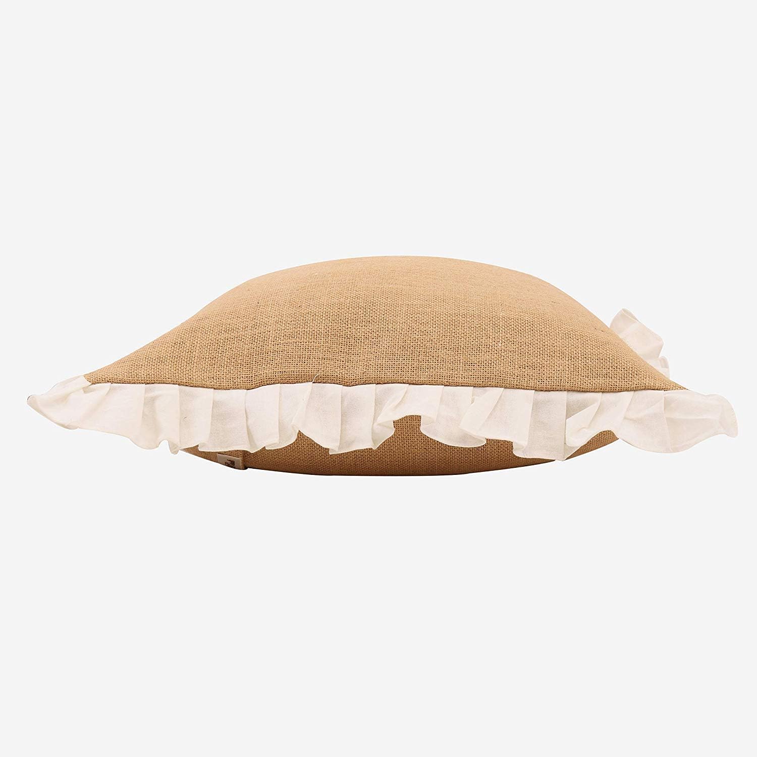 Funda de almohada de yute (volantes, estilo rústico, 20 x 20 pulgadas, paquete de 1)