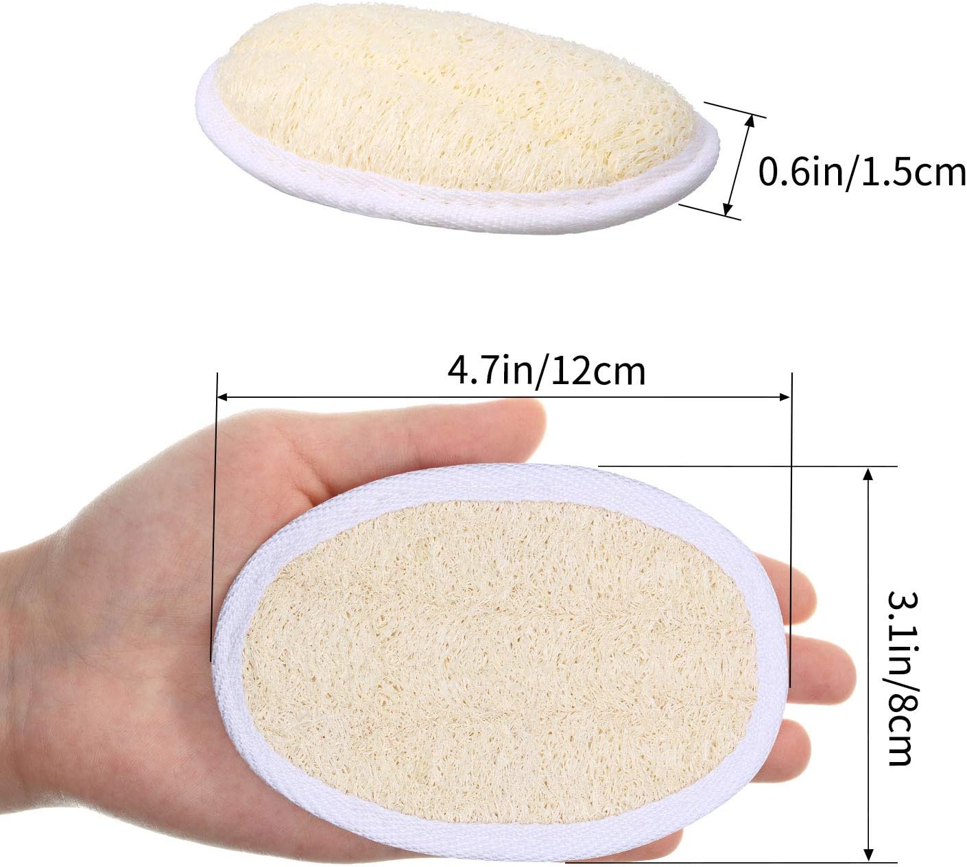 24 almohadillas de esponja exfoliante para el cuerpo, baño, ducha, esponja natural exfoliante para hombres y mujeres, baño y spa