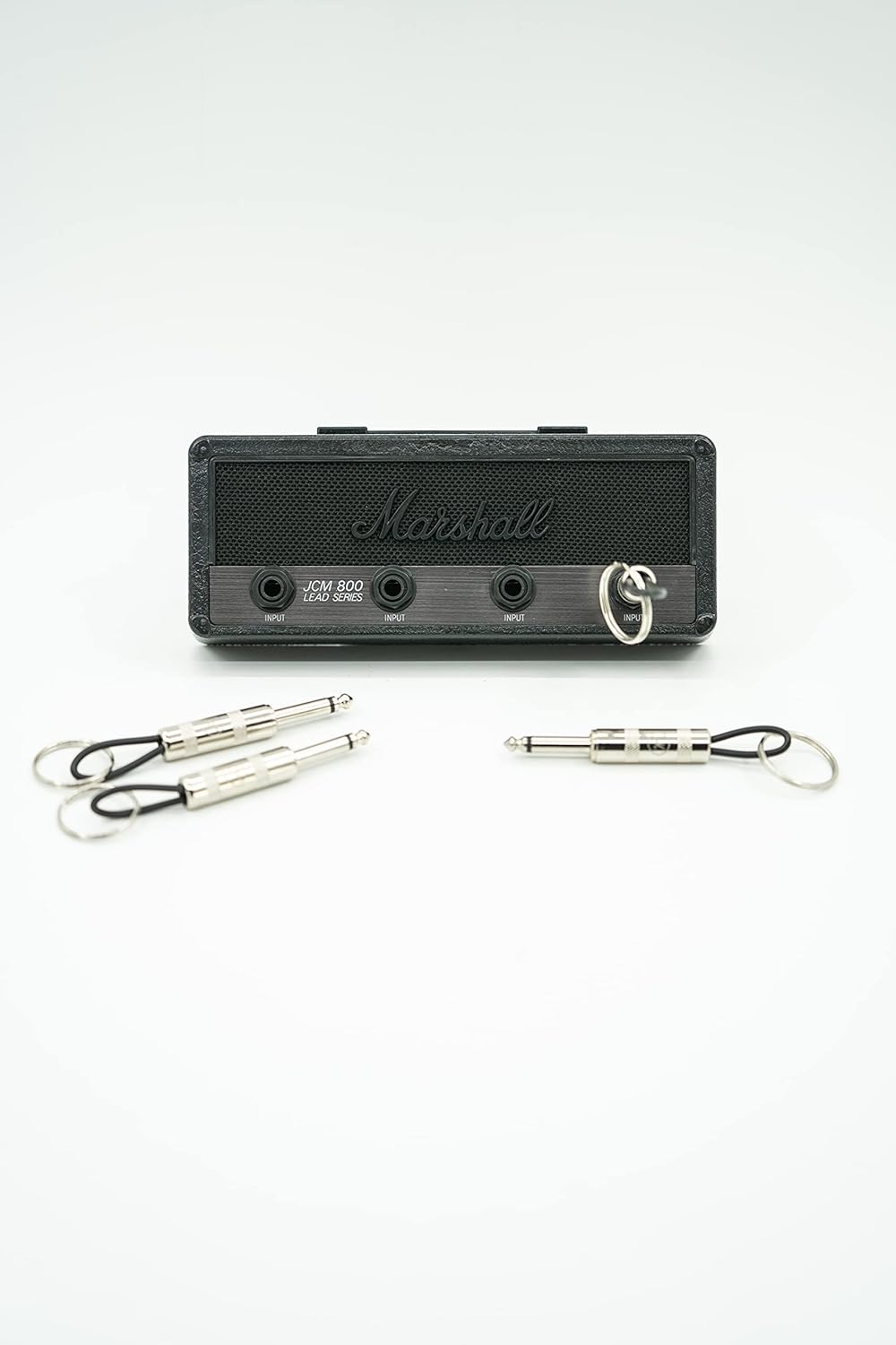 Soporte para llaves de amplificador de guitarra con licencia Marshall Stealth Jack, incluye 4 llaveros de enchufe de guitarra y 1 kit de montaje en