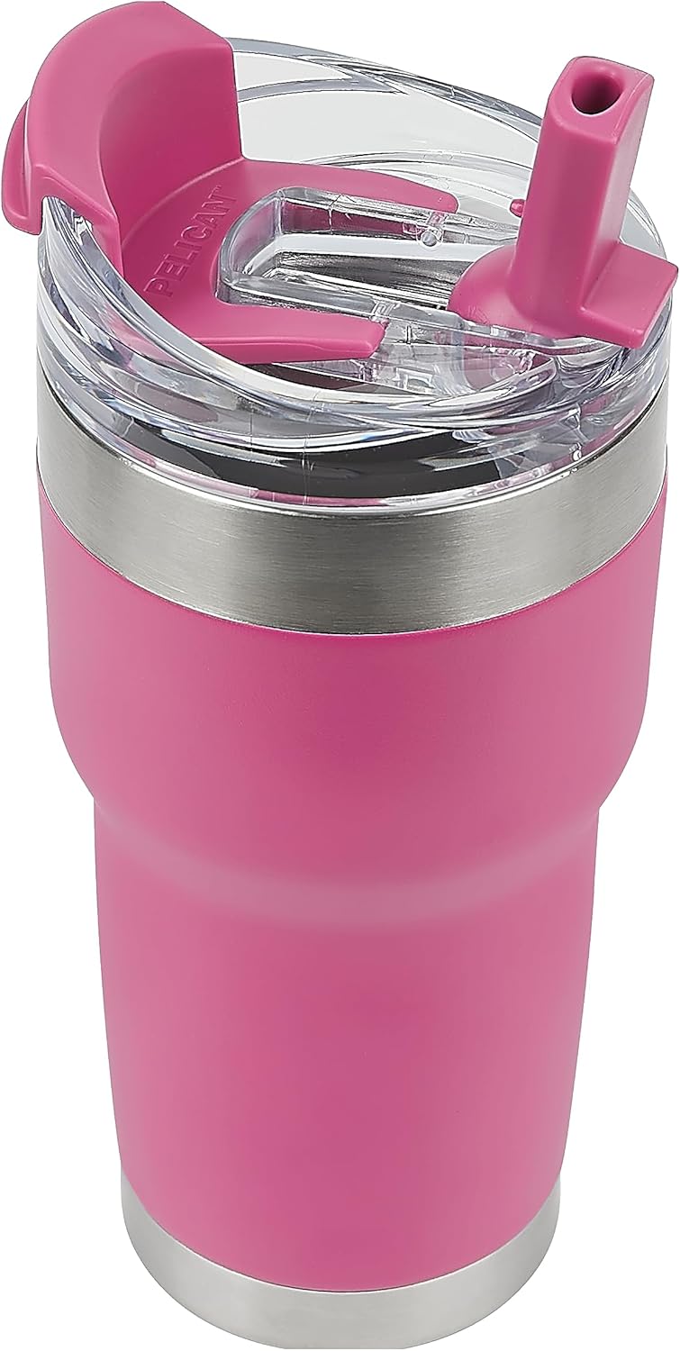 Pelican Hydration Pelican Traveler – Vaso aislado al vacío de 22 onzas, de acero inoxidable, doble pared, con tapa doble, taza de café aislada con