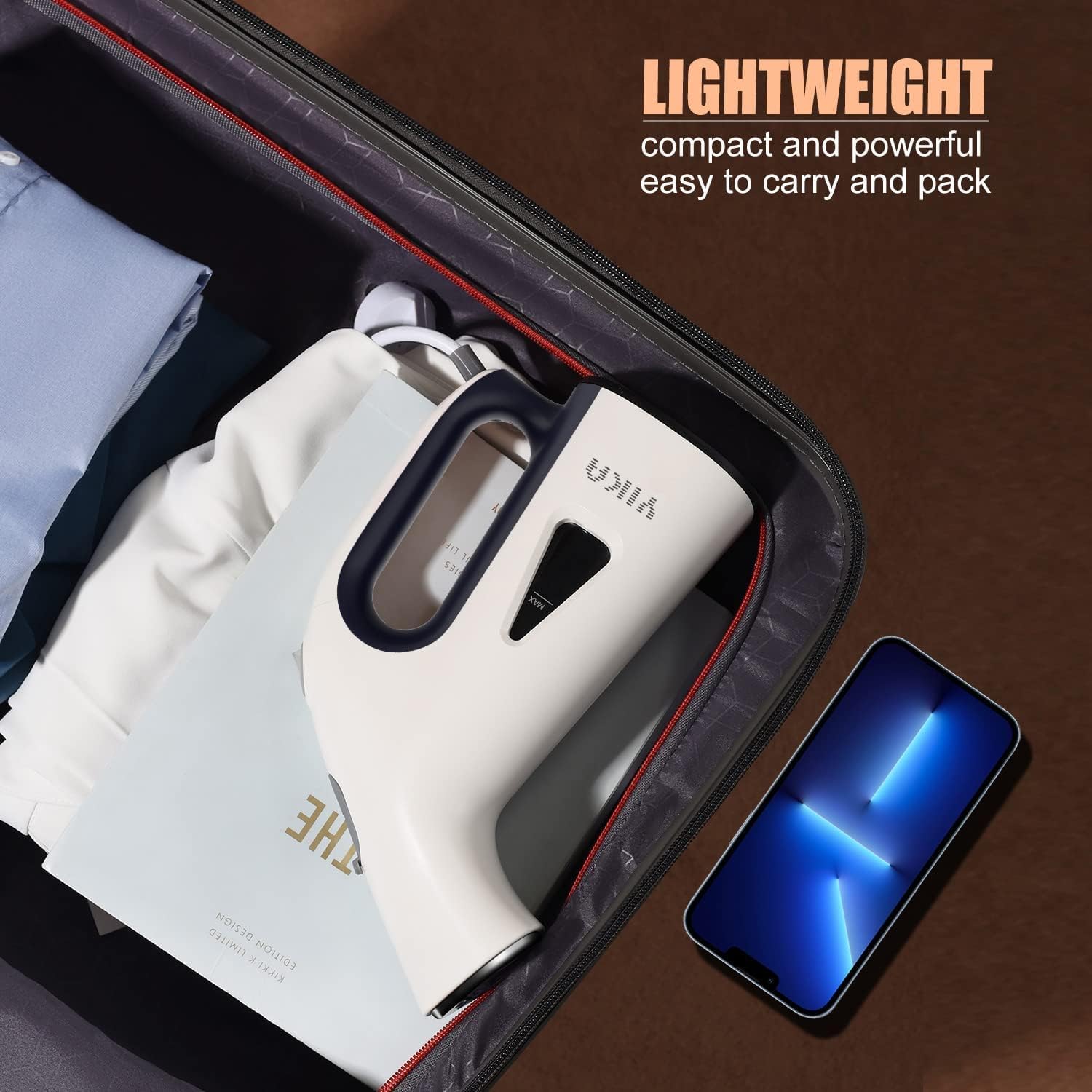 Vaporizador de viaje para ropa, plancha de vapor de ropa integrada de mano, tanque de agua incorporado portátil, elemento calefactor de 800 W,