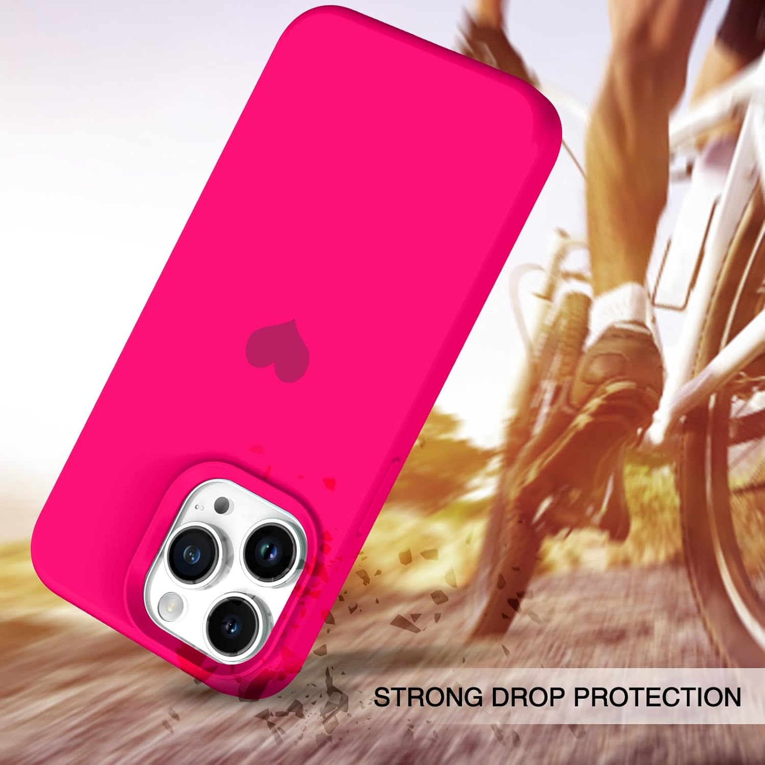 BENTOBEN Funda compatible con iPhone 15 Pro, ajuste delgado, bonito diseño de corazón, silicona suave, goma de gel, a prueba de golpes, forro de