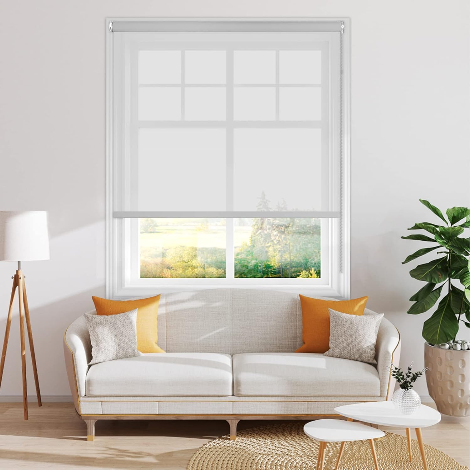 Persianas enrollables semitraslúcidas con filtro de luz, pantalla solar con 5% de apertura, persianas enrollables con protección UV para ventanas,