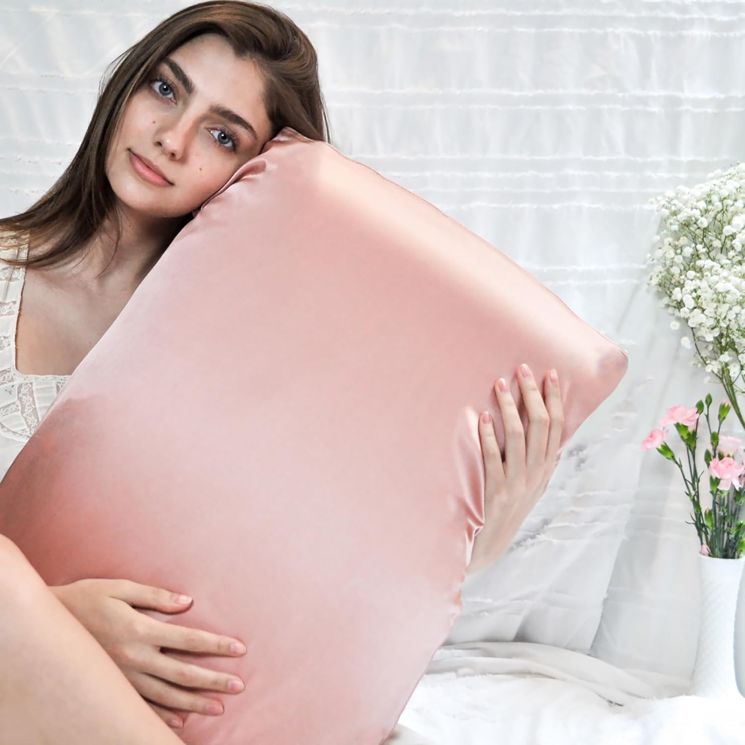 NGHT Funda de almohada de seda de morera 6A de lujo, funda de almohada de seda más duradera para cabello y piel, seda ultrasuave para un sueño