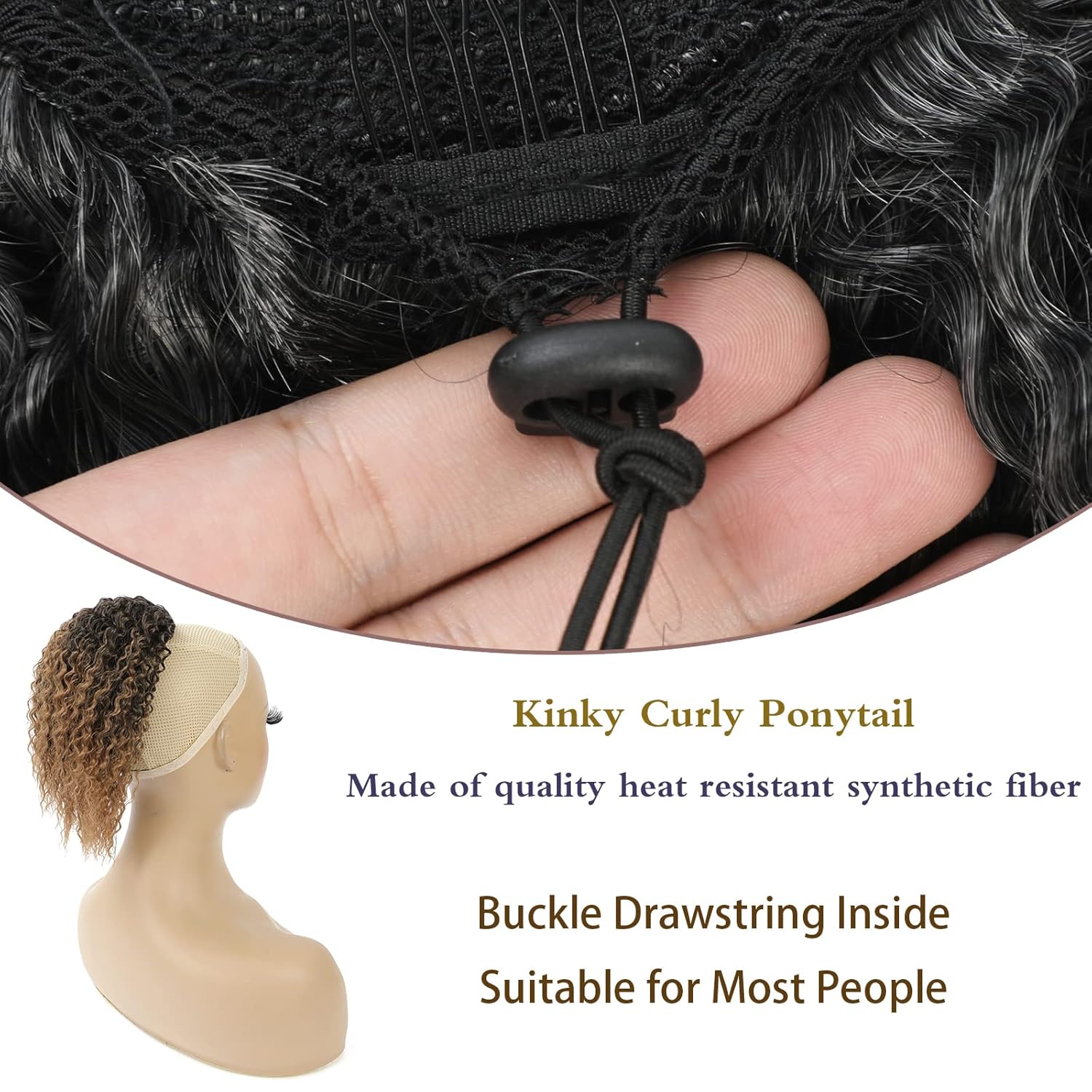 Extensión de cola de caballo rizada para mujeres negras, cola de caballo con cordón para mujeres negras, extensión de cabello rizado rizado