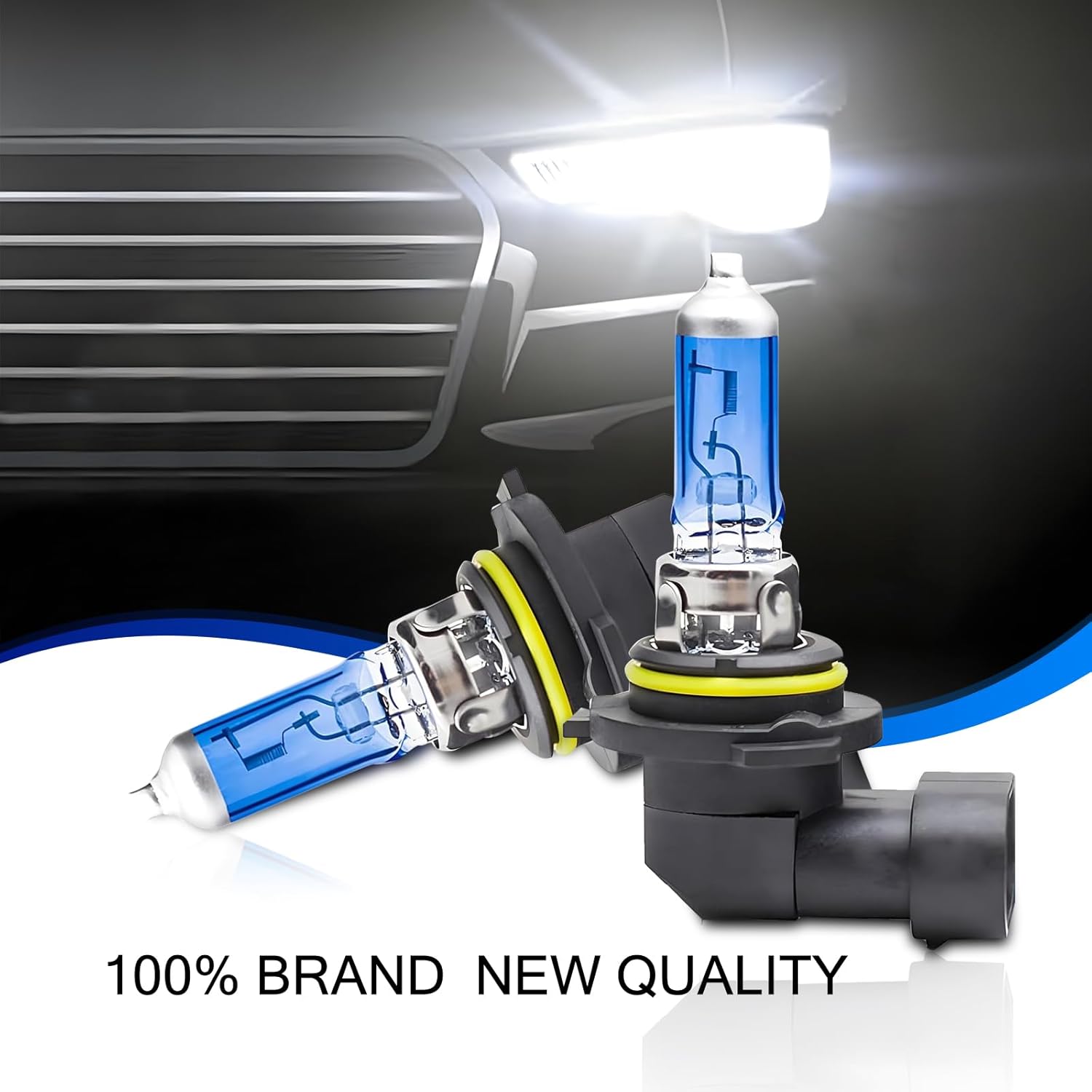 Pack-2 Car 9006 Halogen Bulb, 12V 55W Stable Shock-resistant Filament High and Low Beam, UV Protection Quartz Glass Lamp Housing, Universal
