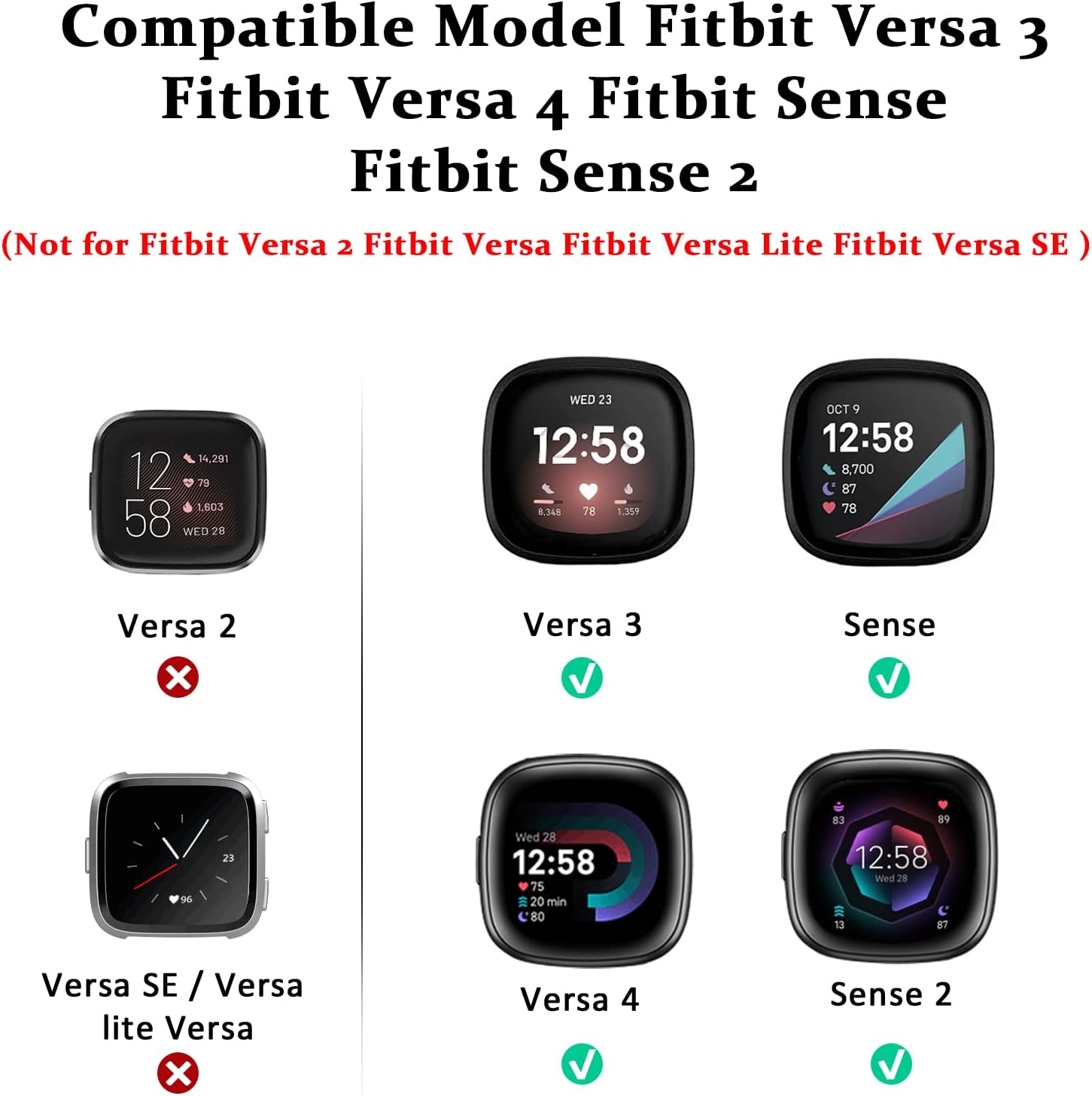 Amzpas Correa de nailon para Fitbit Versa 4  Versa 3 y Fitbit Sense 2  Sense para mujeres y hombres, correa de repuesto suave y transpirable