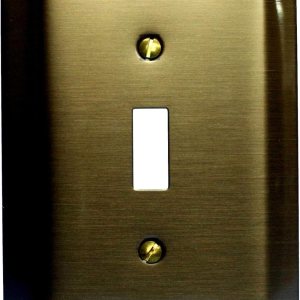 Leviton Cubierta de interruptor de latón antiguo Jumbo Placa de pared de palanca de gran tamaño 89301-ATB Leviton Cubierta de interruptor de latón antiguo Jumbo Placa de pared de palanca de gran tamaño 89301-ATB