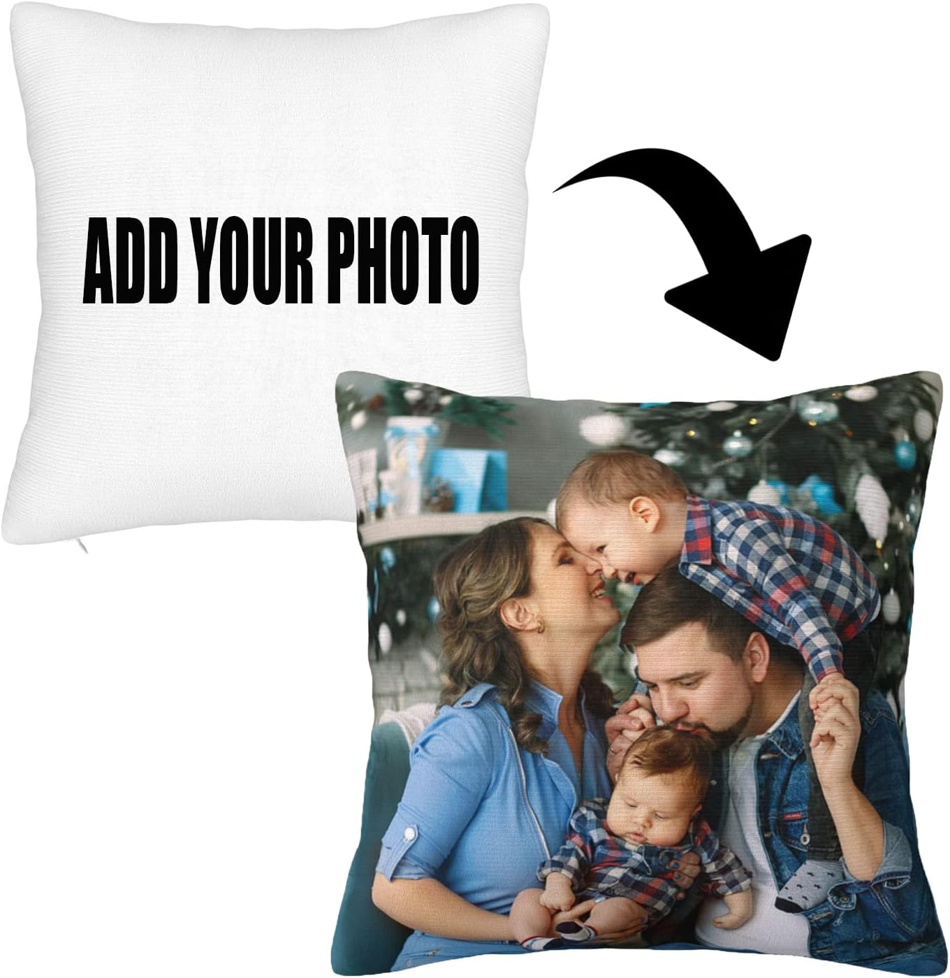GYETPONG Funda de almohada personalizada con amor, foto de pareja o texto para exterioresinteriores, funda de almohada de diseño personalizado,