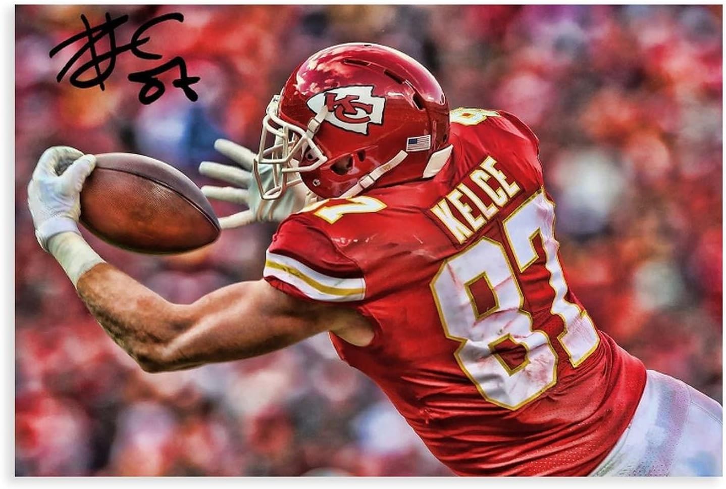 BAWEE Póster de lona Travis Kelce para decoración de dormitorio, paisaje deportivo, oficina, habitación, regalo, sin marco 12 x 18 pulgadas (11.8 x