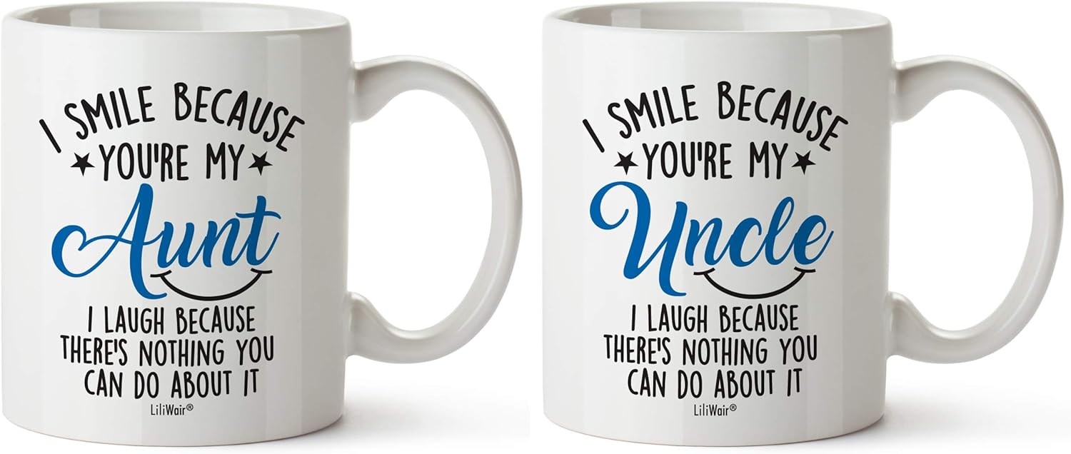 Regalos de Navidad para tío y tía de sobrina. Los mejores regalos para tías y tíos de sobrino. Tazas de café divertidas y divertidas para tías