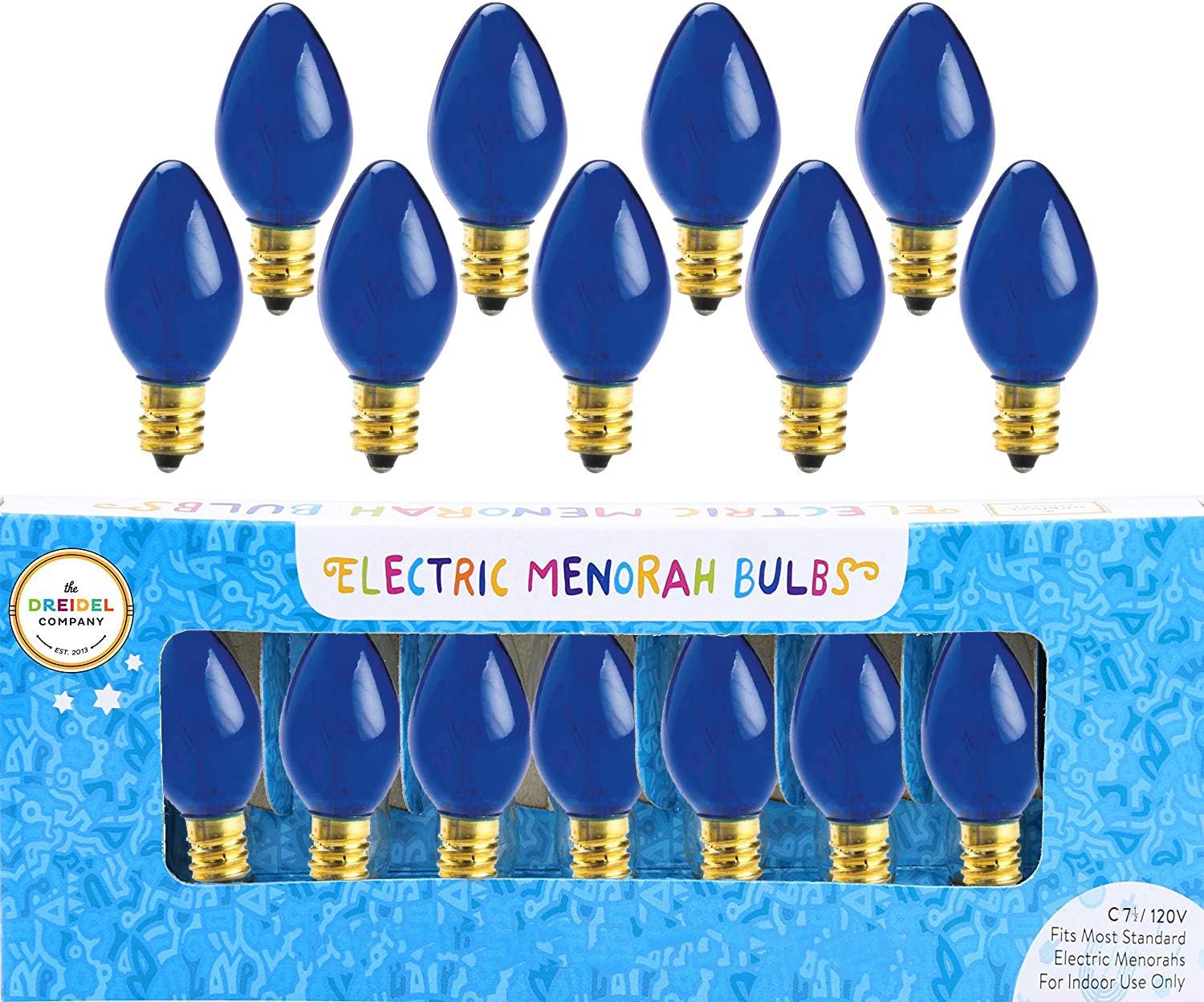 The Dreidel Company Rite-Lite Judaica Blue – Bombillas eléctricas para menorá, caja 0f 9