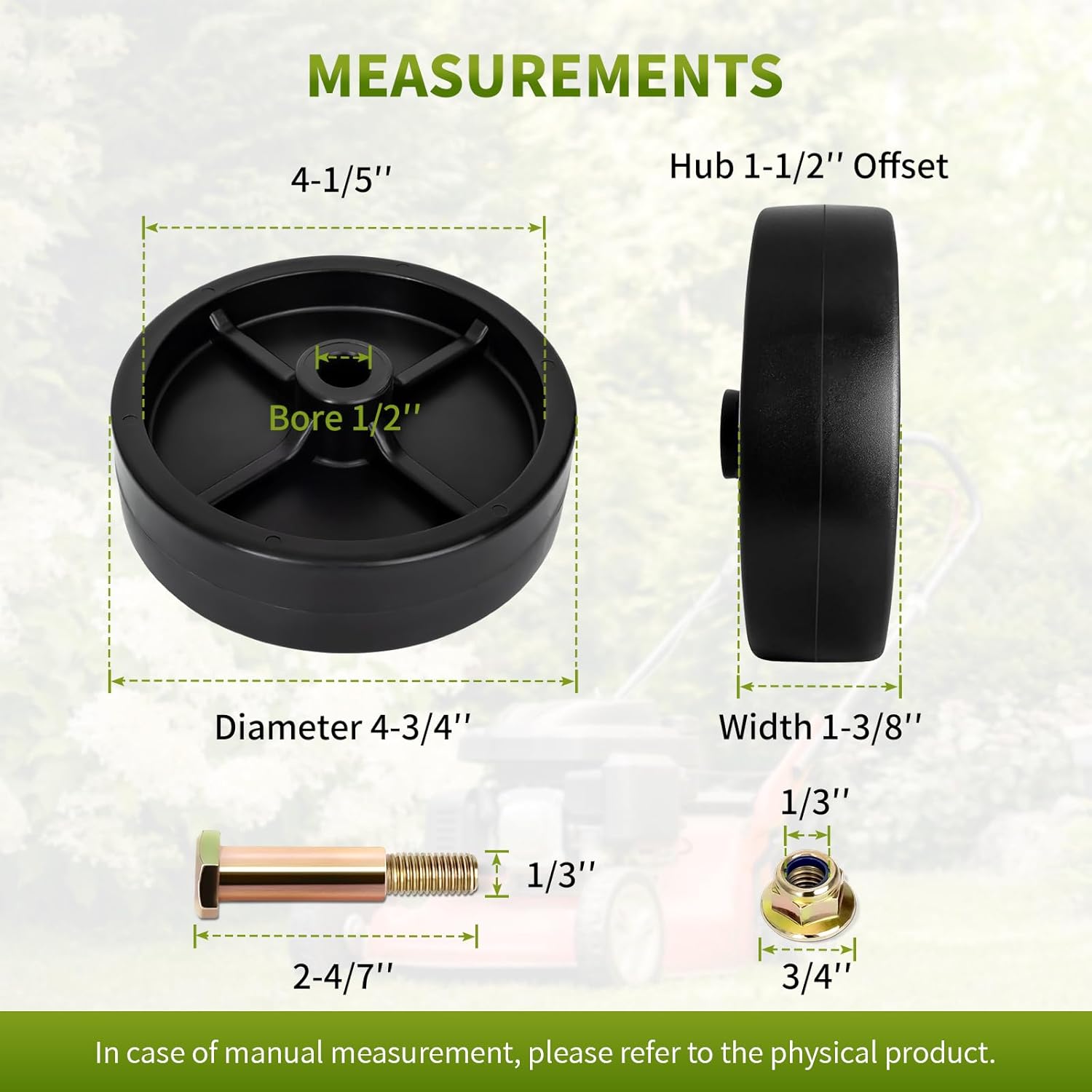 Fourtry 734-0973 – Rueda de cubierta compatible con cortacésped Cub Cad et Riding Mower, paquete de 2 ruedas enrollables de cubierta trasera
