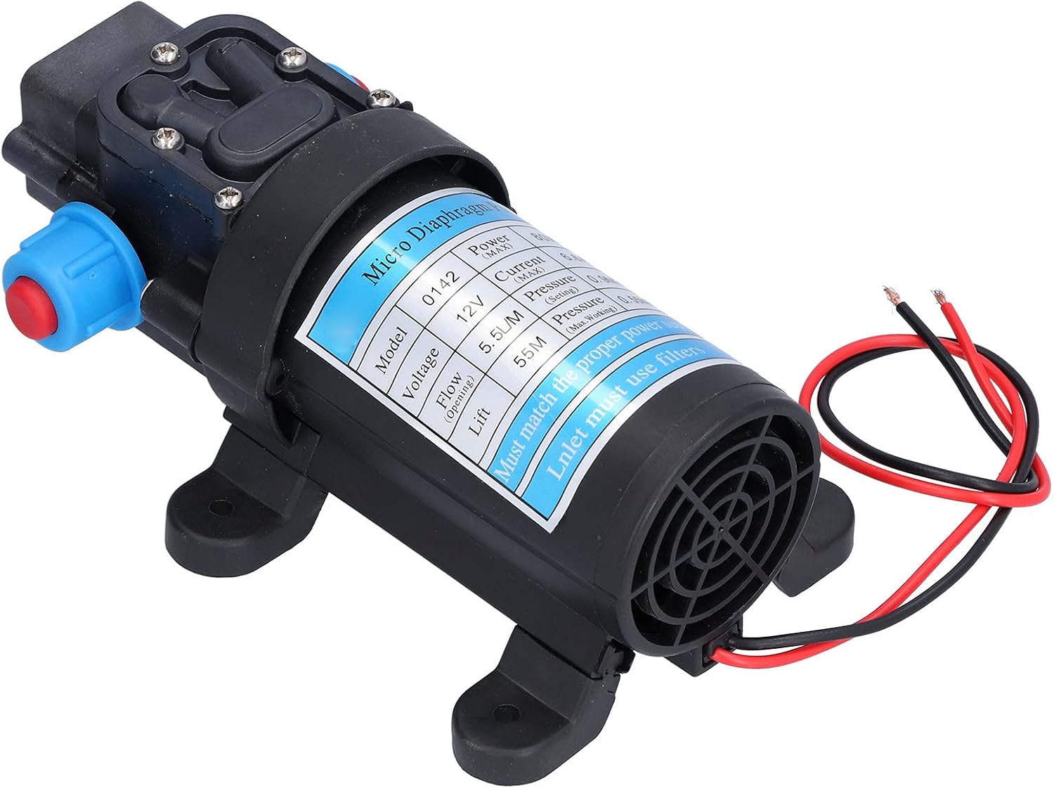 Bomba de micro diafragma, bombas eléctricas de autosucción de alta presión de 180.4 pies de cabeza de 80 W para rociar pesticidas para regar flores