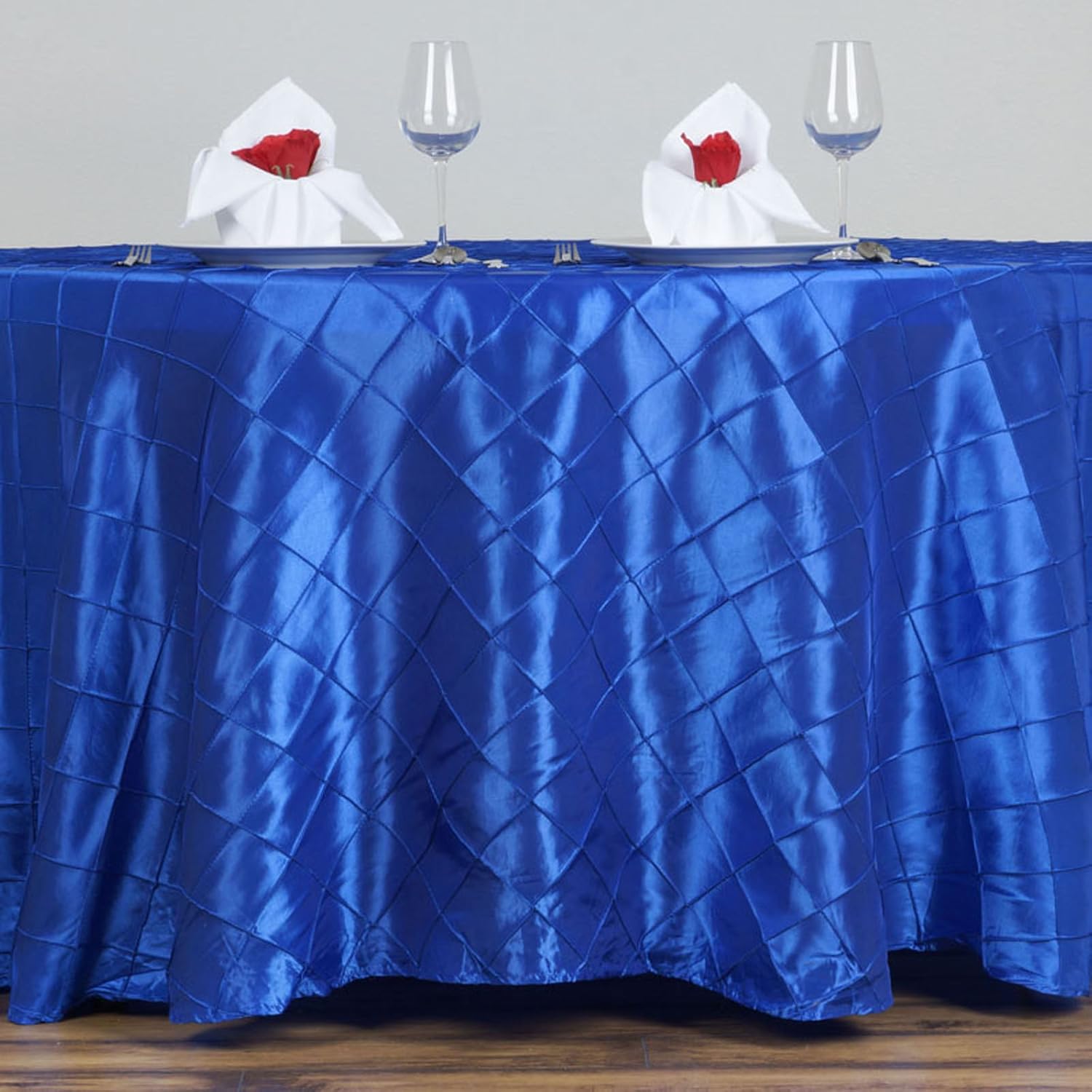 BalsaCircle Mantel redondo de tafetán de 120 pulgadas, color azul real, para bodas, fiestas, cocina, comedor, eventos