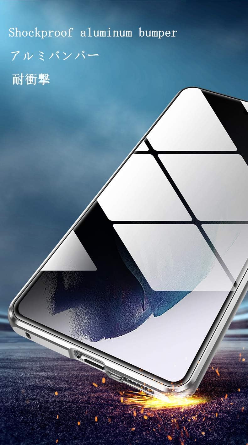 Funda antiespía para Galaxy S22 Ultra con bloqueo de aluminio parachoques protector de pantalla de privacidad de absorción magnética de vidrio